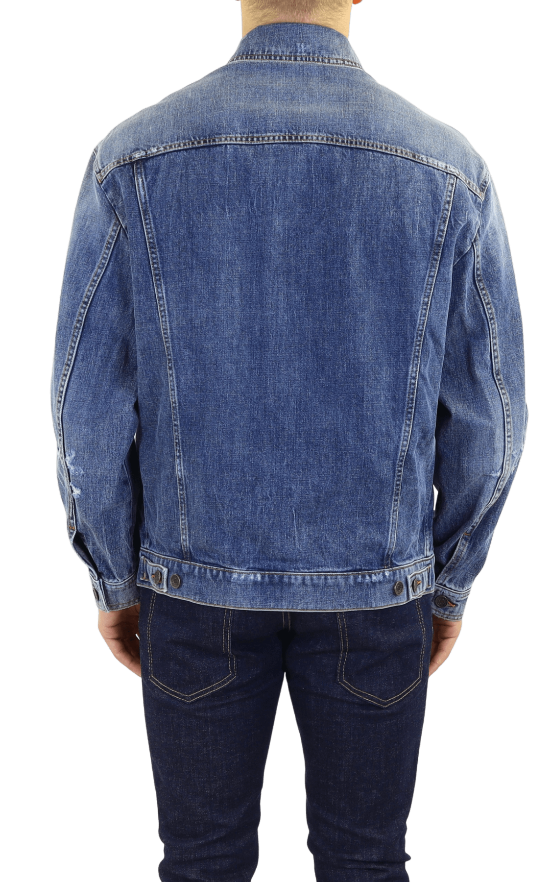 Men Denim Jacquet with Plaque
