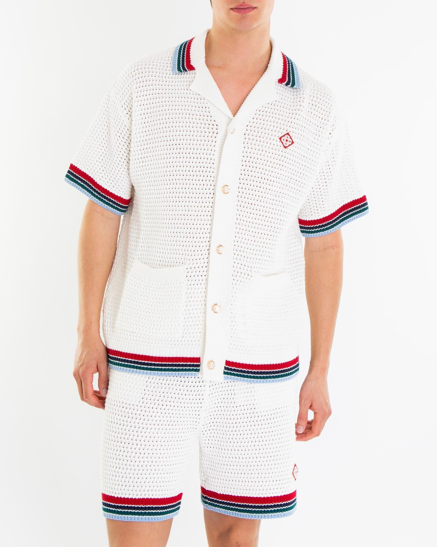 Heren SPORTY FAUX CROCHET SHIRT