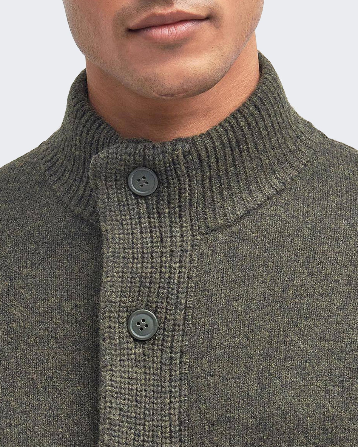 Barbour Heren Essential Patch gebreide cardigan met rits Zeegroen - Eleganza.nl