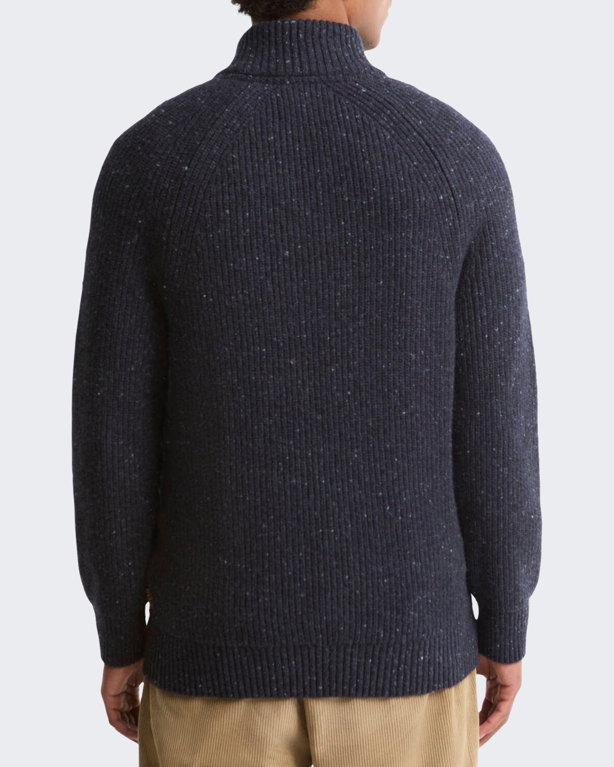 Barbour Heren Essentials gemêleerde trui met halve rits Blauw - Eleganza.nl