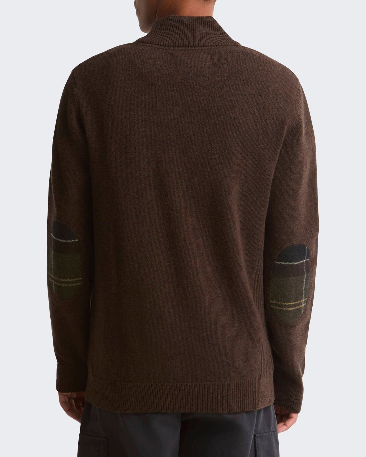 Barbour Heren Holden gebreide trui met halve rits Bruin - Eleganza.nl