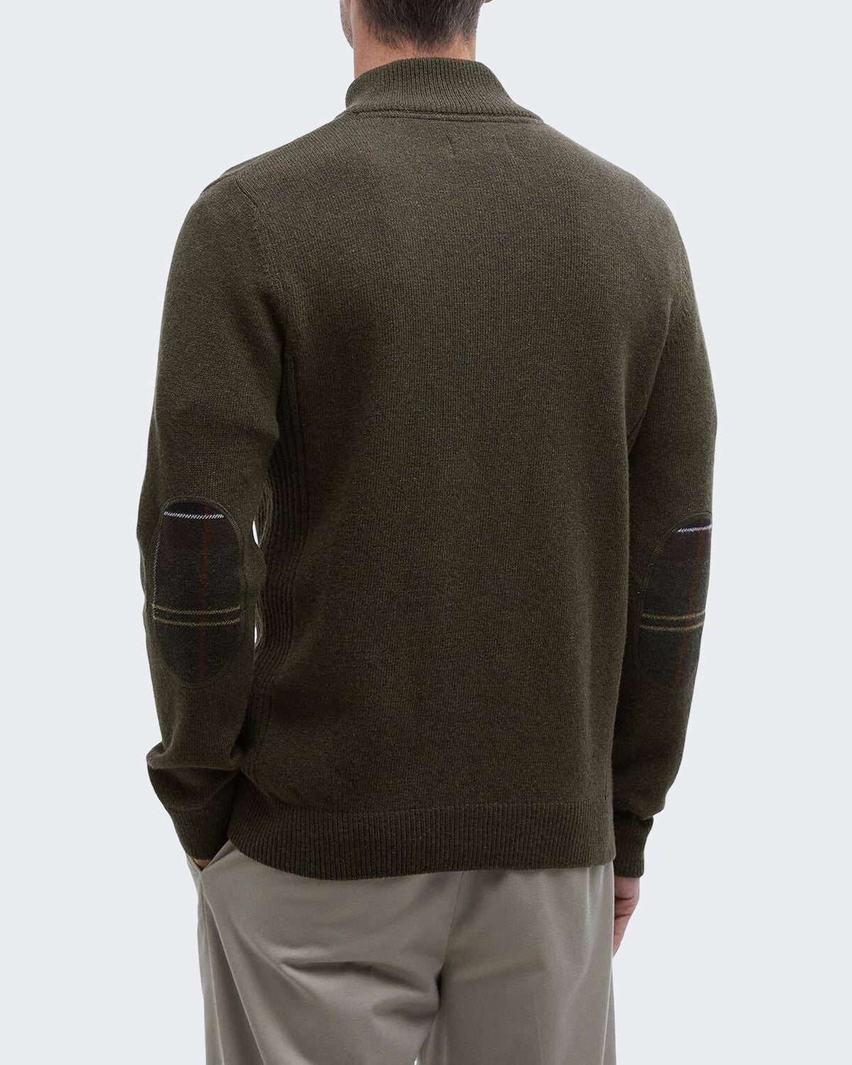 Barbour Heren Holden gebreide trui met halve rits Groen - Eleganza.nl