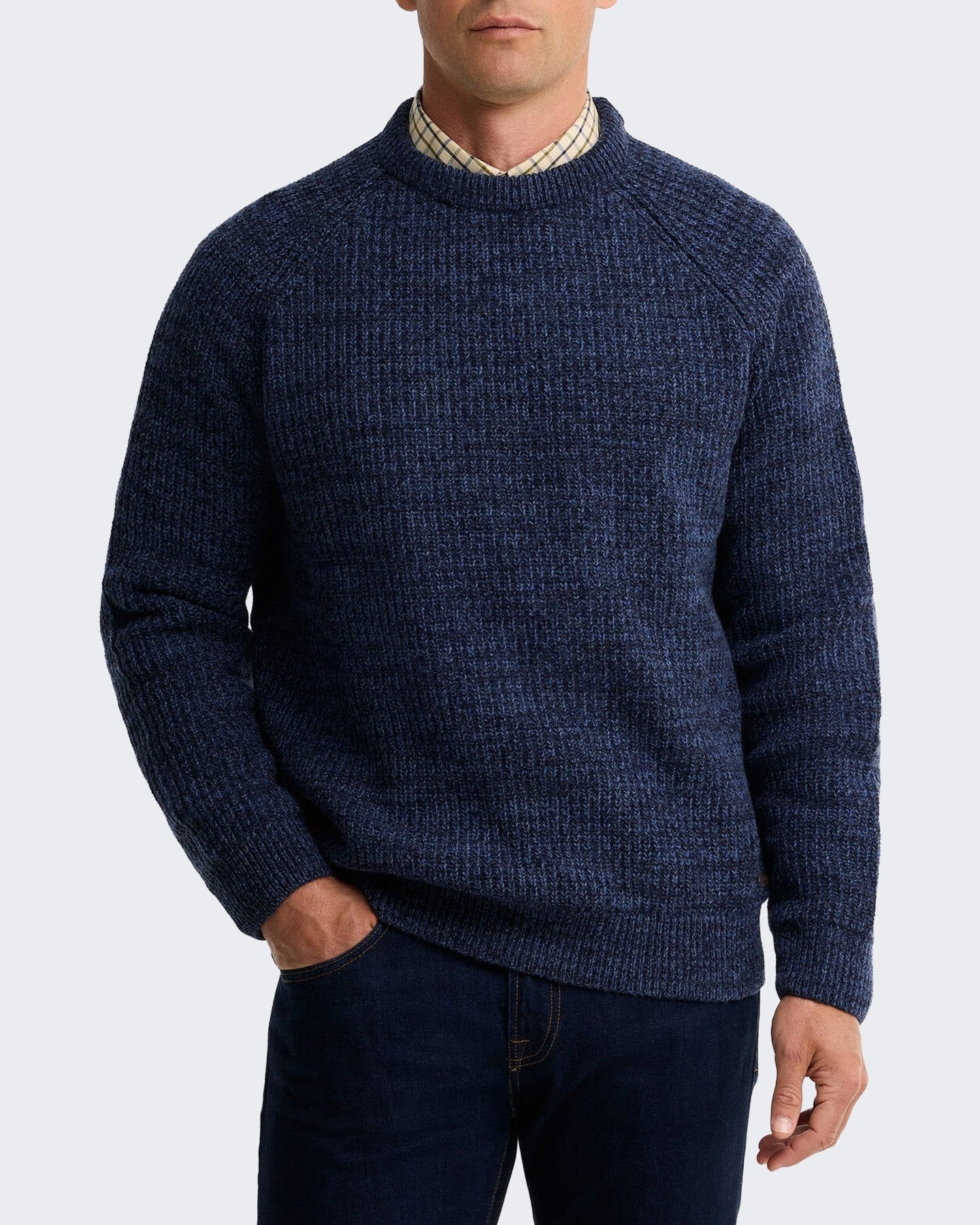 Barbour Heren Horseford trui met ronde hals Blauw - Eleganza.nl