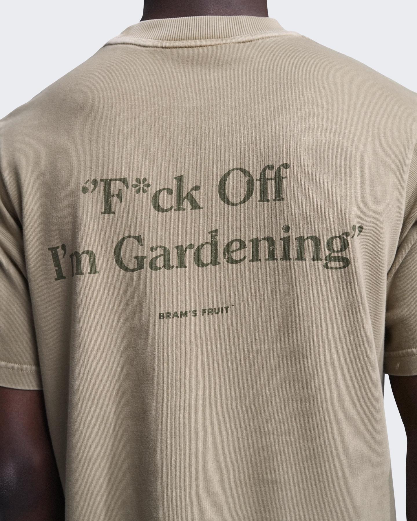 Heren Fuck Off T-shirt Beige