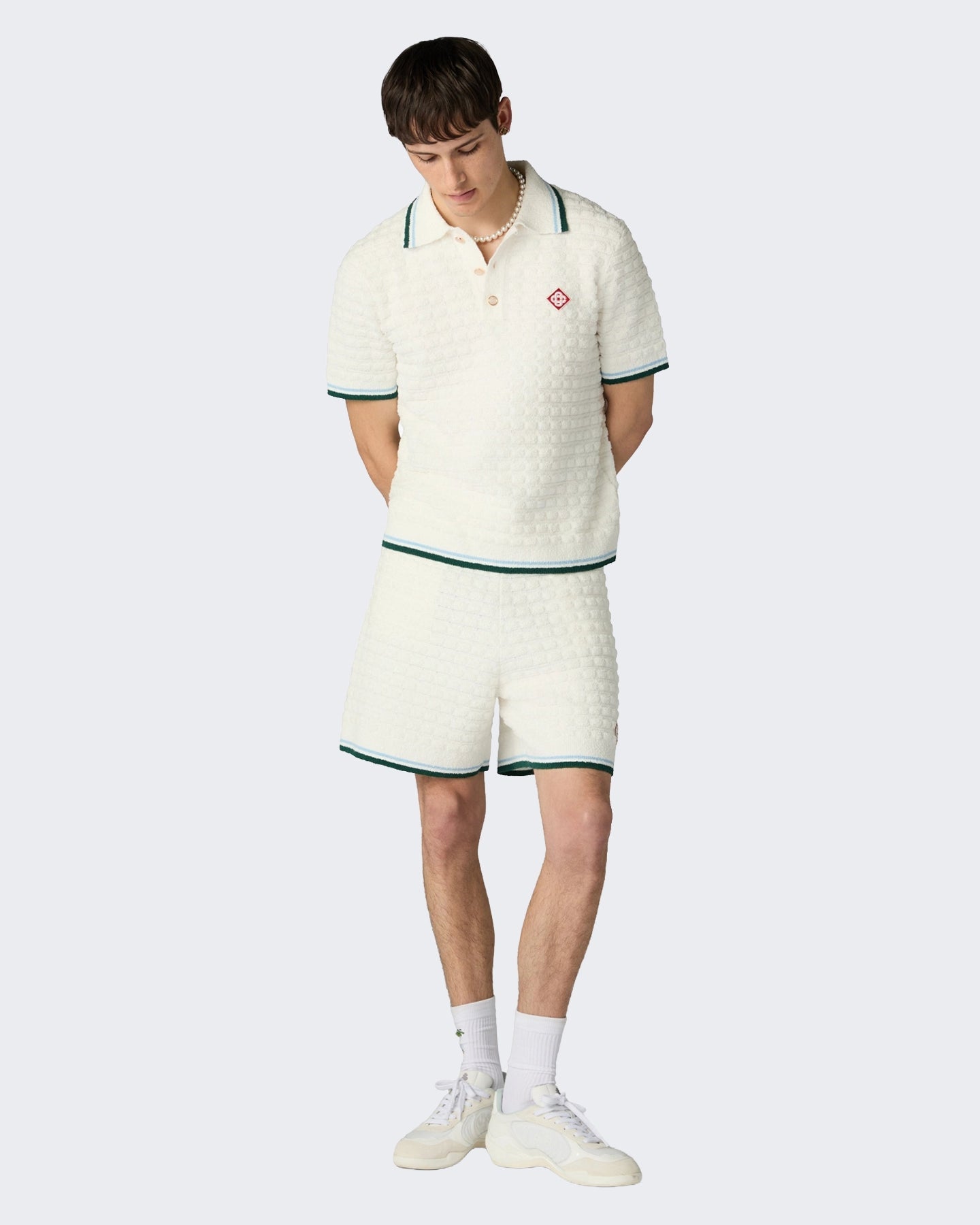 Casablanca Heren Boucle Shorts Wit - Eleganza.nl
