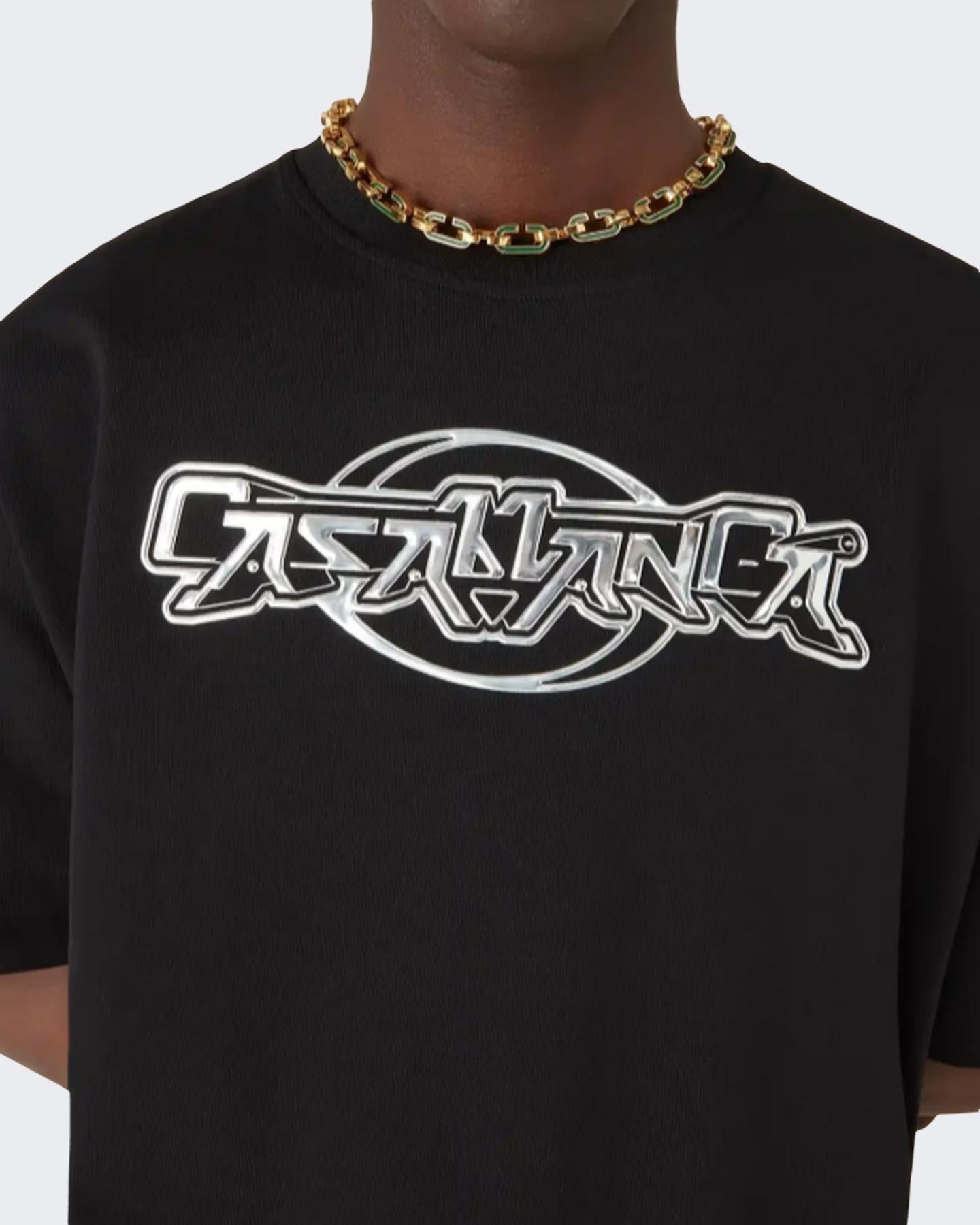 Casablanca Heren Casa Chrome T-Shirt Zwart - Eleganza.nl