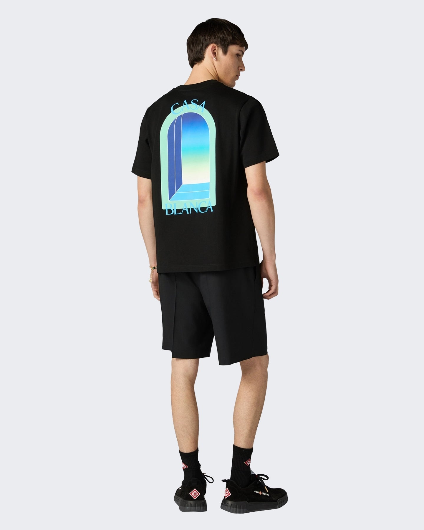 Casablanca Heren Classic T-Shirt Gradient Arch Zwart - Eleganza.nl