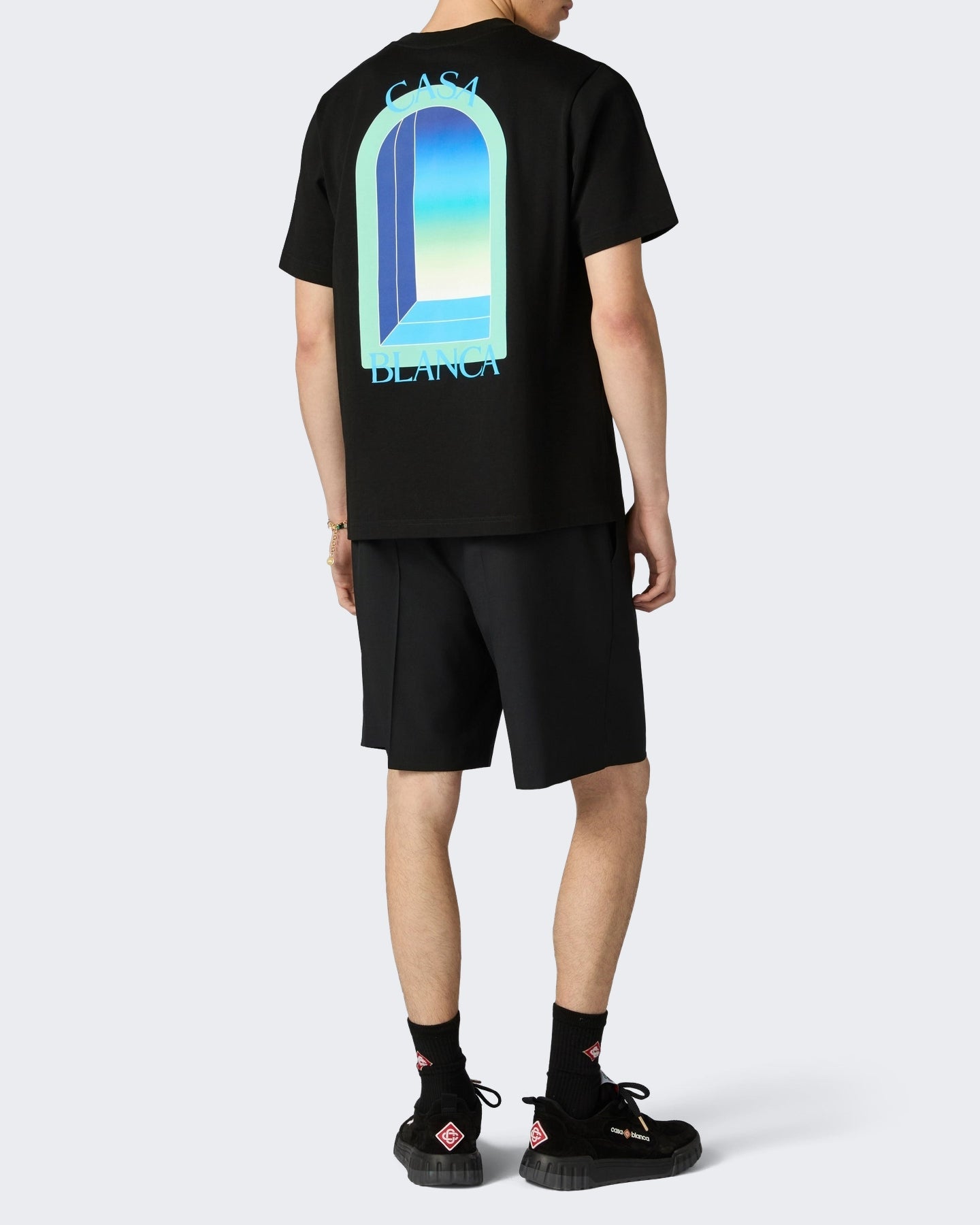 Casablanca Heren Classic T-Shirt Gradient Arch Zwart - Eleganza.nl