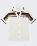 Men's Casablanca Crochet Short Sleeve Shirt White