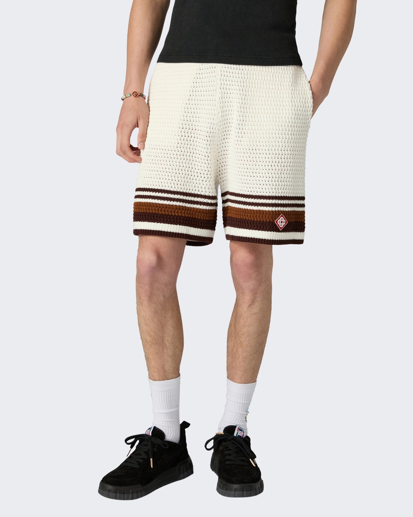 Casablanca Heren Crochet Shorts Wit - Eleganza.nl