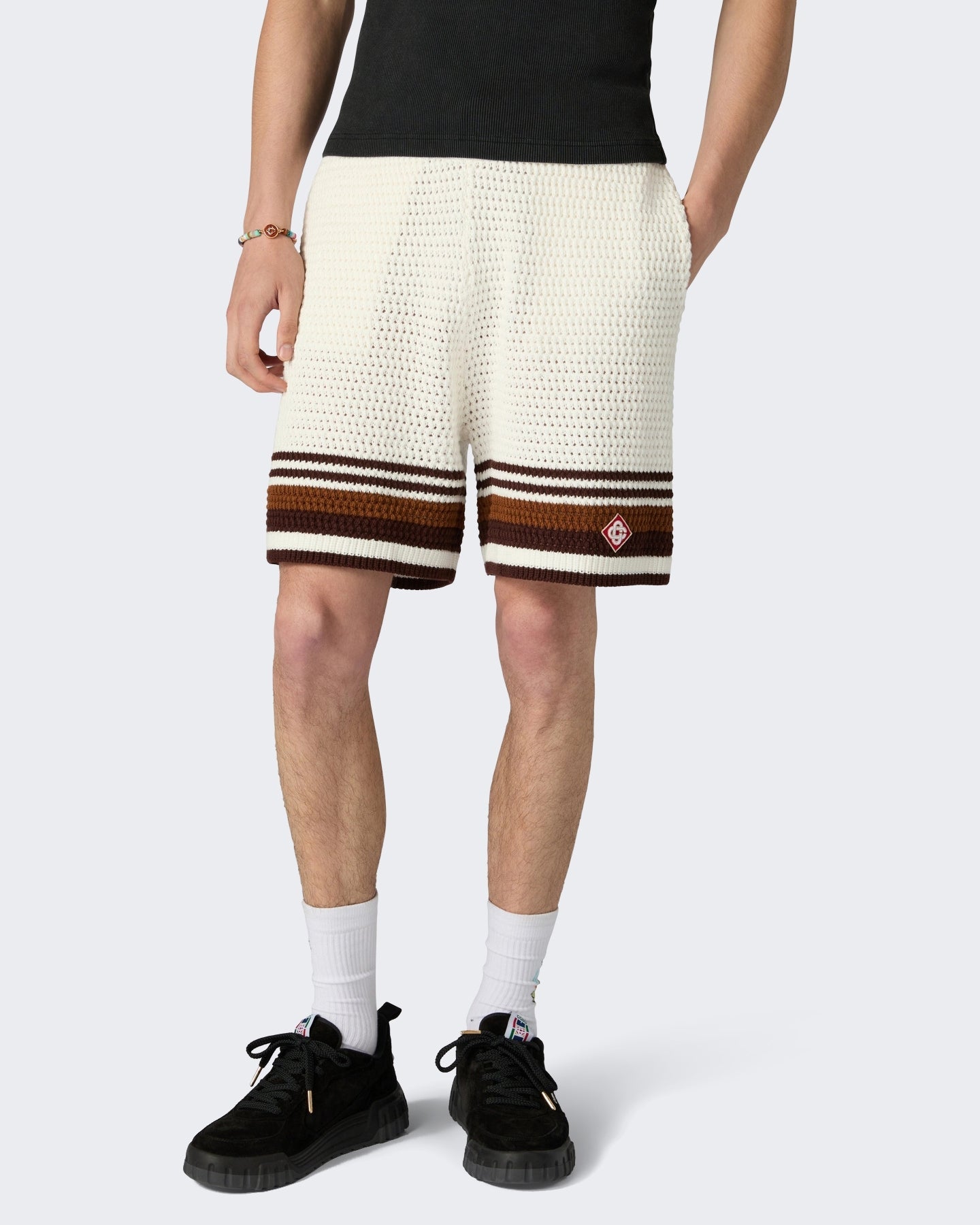 Casablanca Heren Crochet Shorts Wit - Eleganza.nl