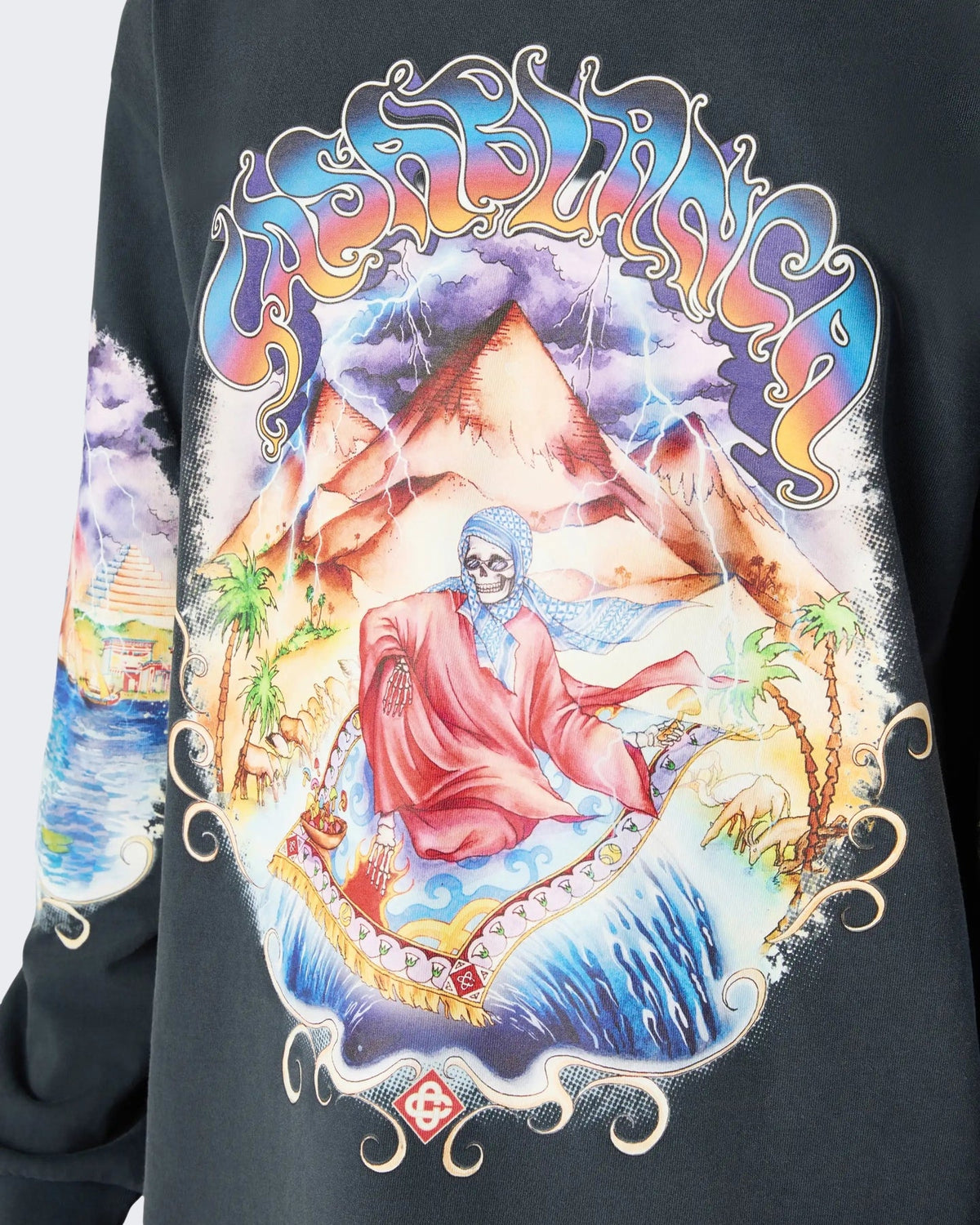 Casablanca Heren Eveil Ancestral Washed Long Sleeve Tee Eveil Ancestral Blauw - Eleganza.nl