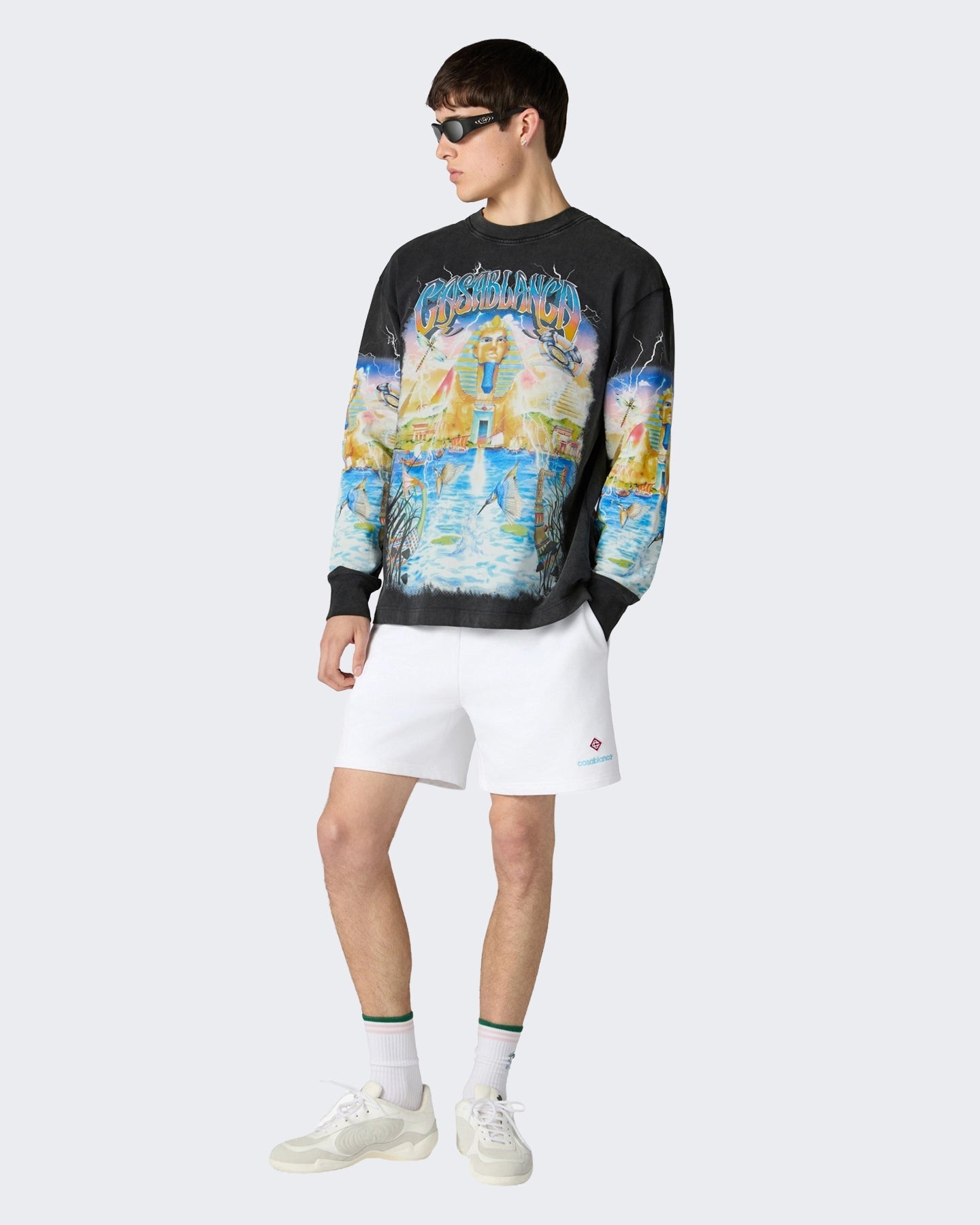 Casablanca Heren Long Sleeve Tee Egypt As It Zwart - Eleganza.nl
