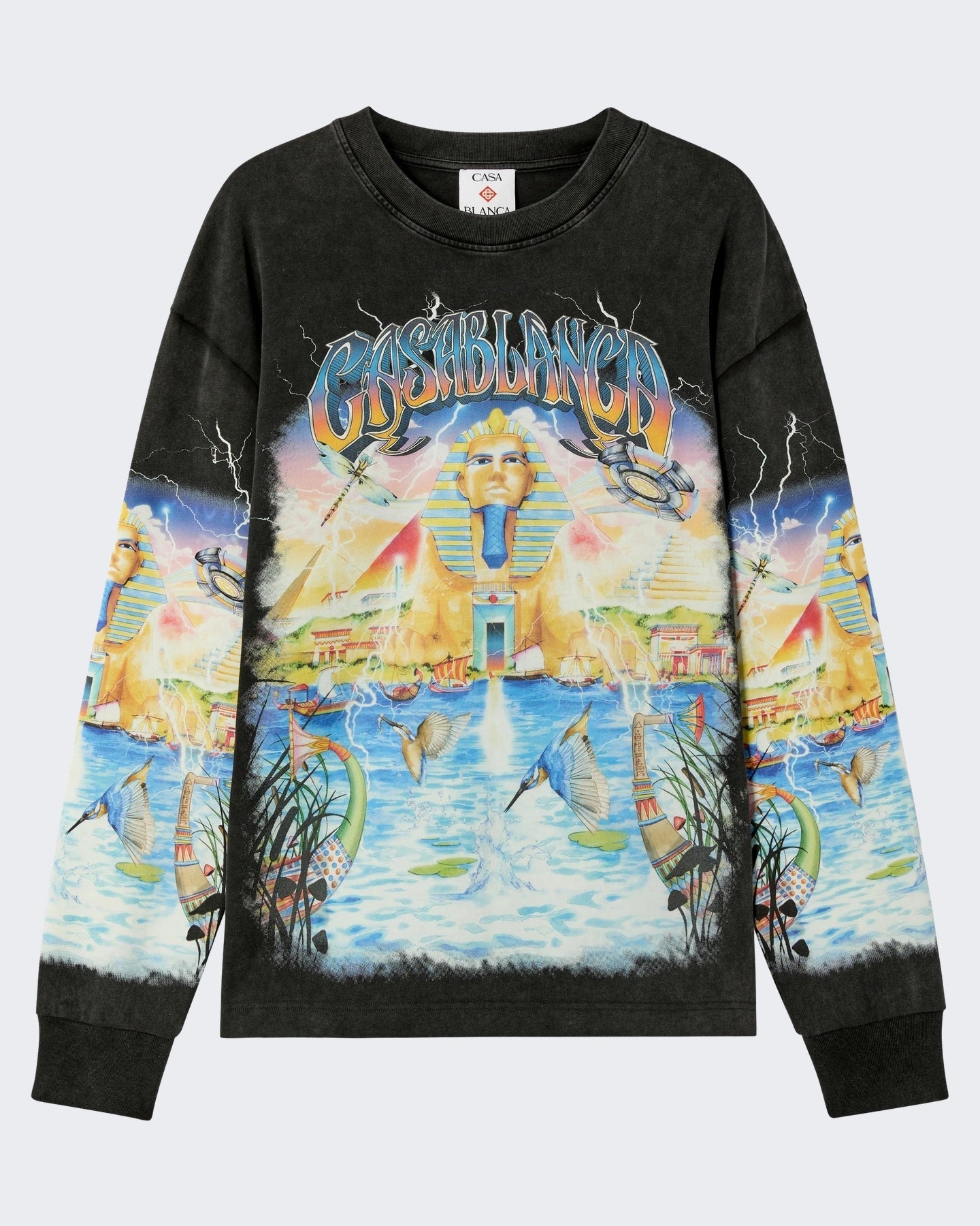 Casablanca Heren Long Sleeve Tee Egypt As It Zwart - Eleganza.nl