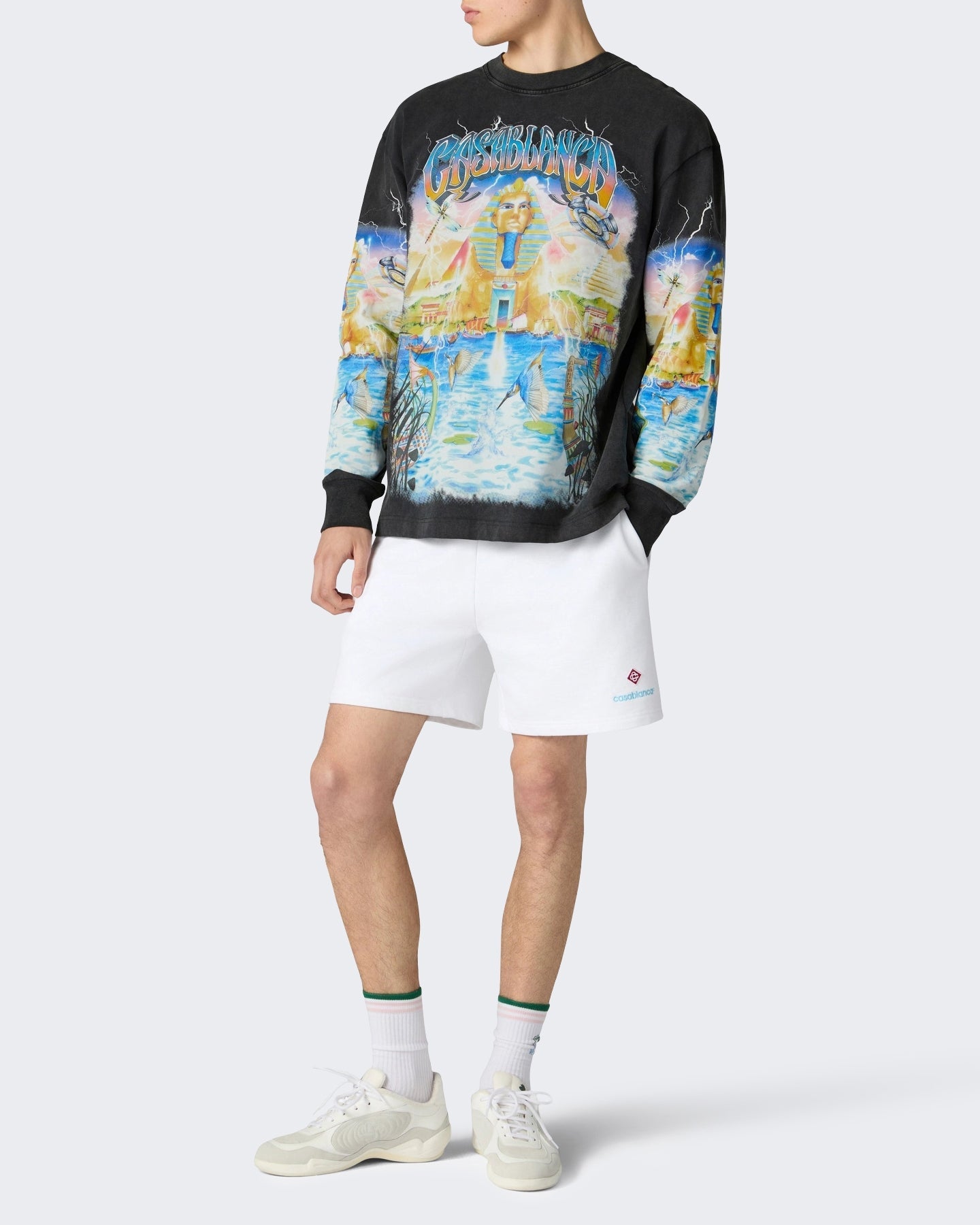 Casablanca Heren Long Sleeve Tee Egypt As It Zwart - Eleganza.nl