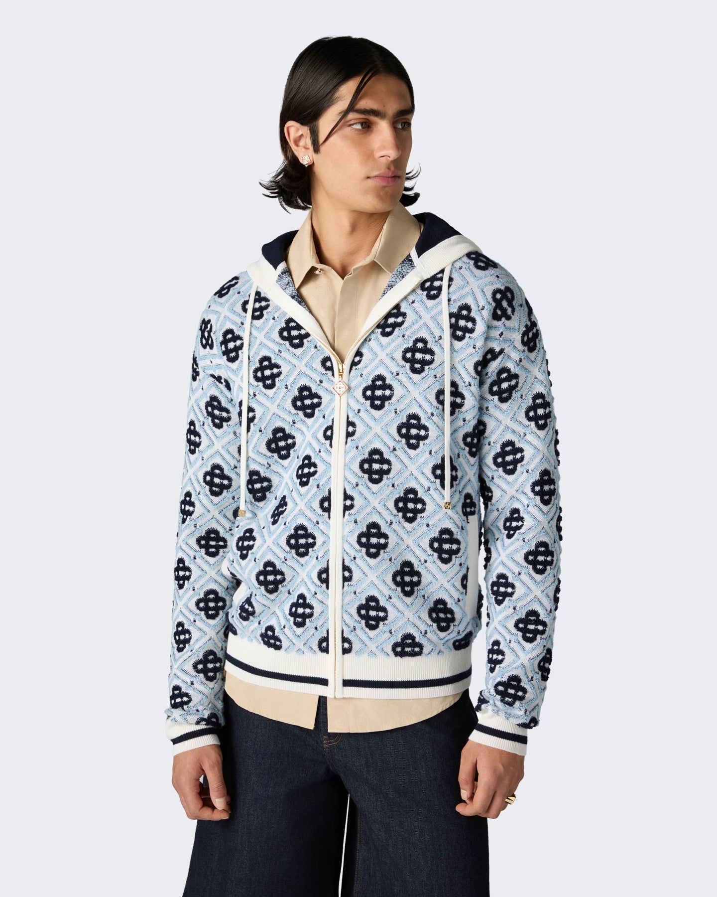 Casablanca Heren Monogram Zip Up Hoodie Cc Monogram - Eleganza.nl