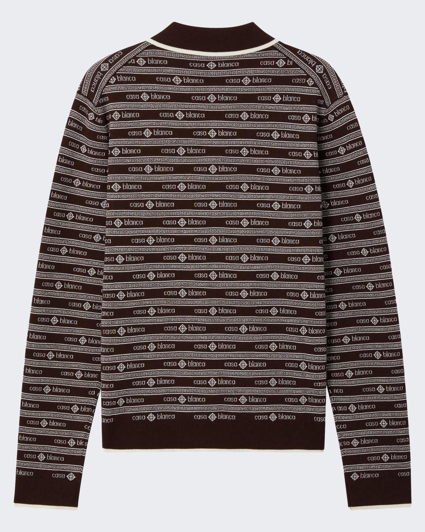 Casablanca Heren Wordmark Long Sleeve Polo Bruin - Eleganza.nl