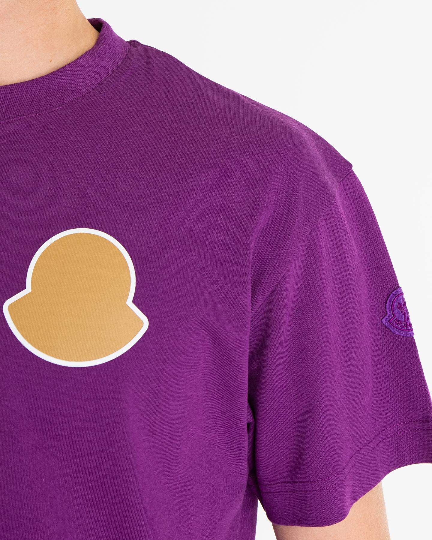 Heren Curved Logo T-Shirt Paars