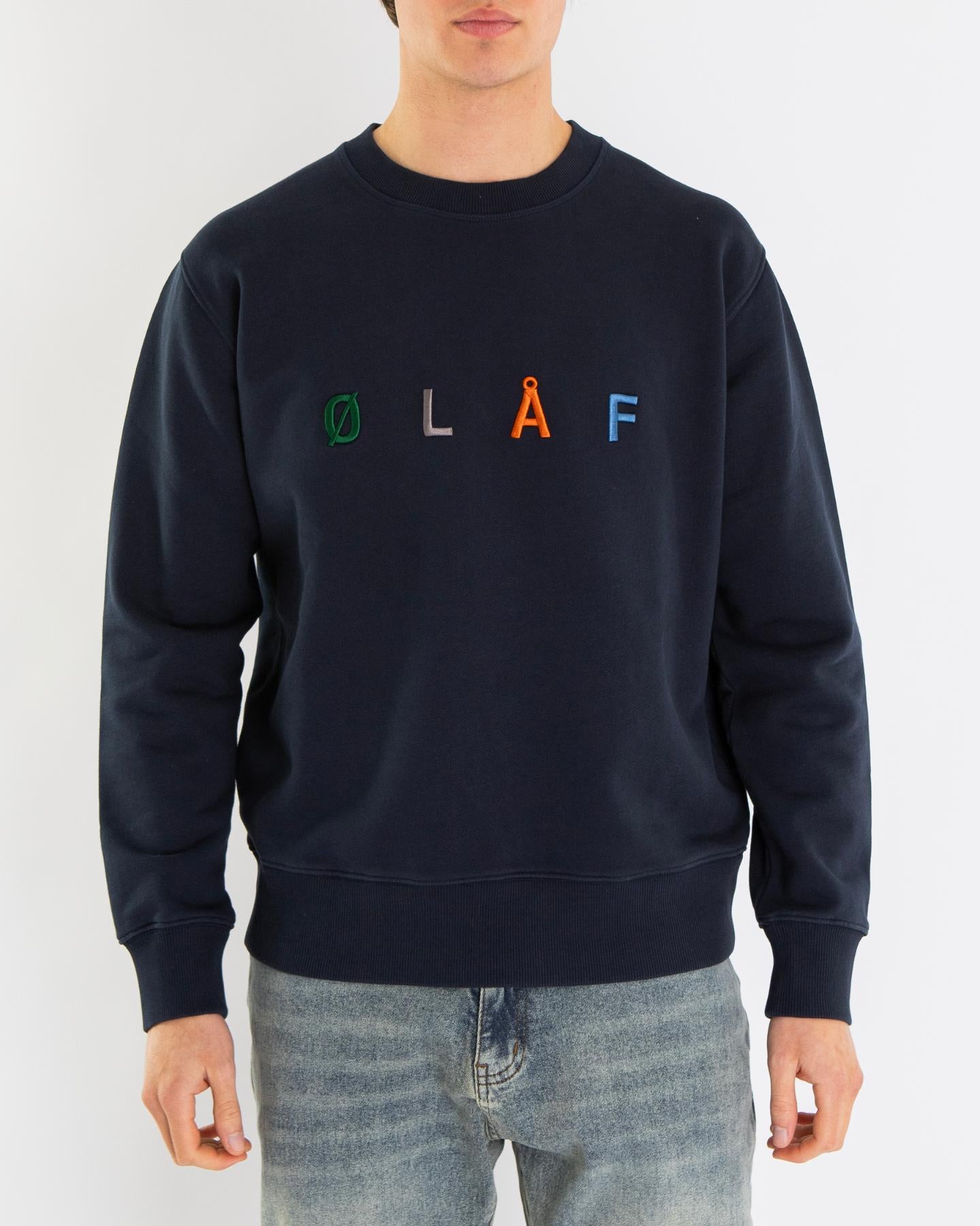 Heren Sans Embro Crewneck Blauw