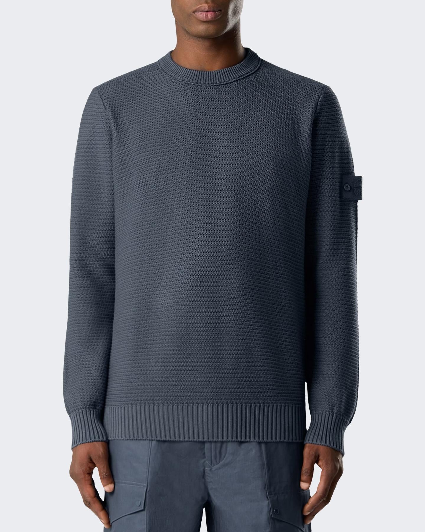Stone Island Heren Ribbed Trims Ghost Blauw