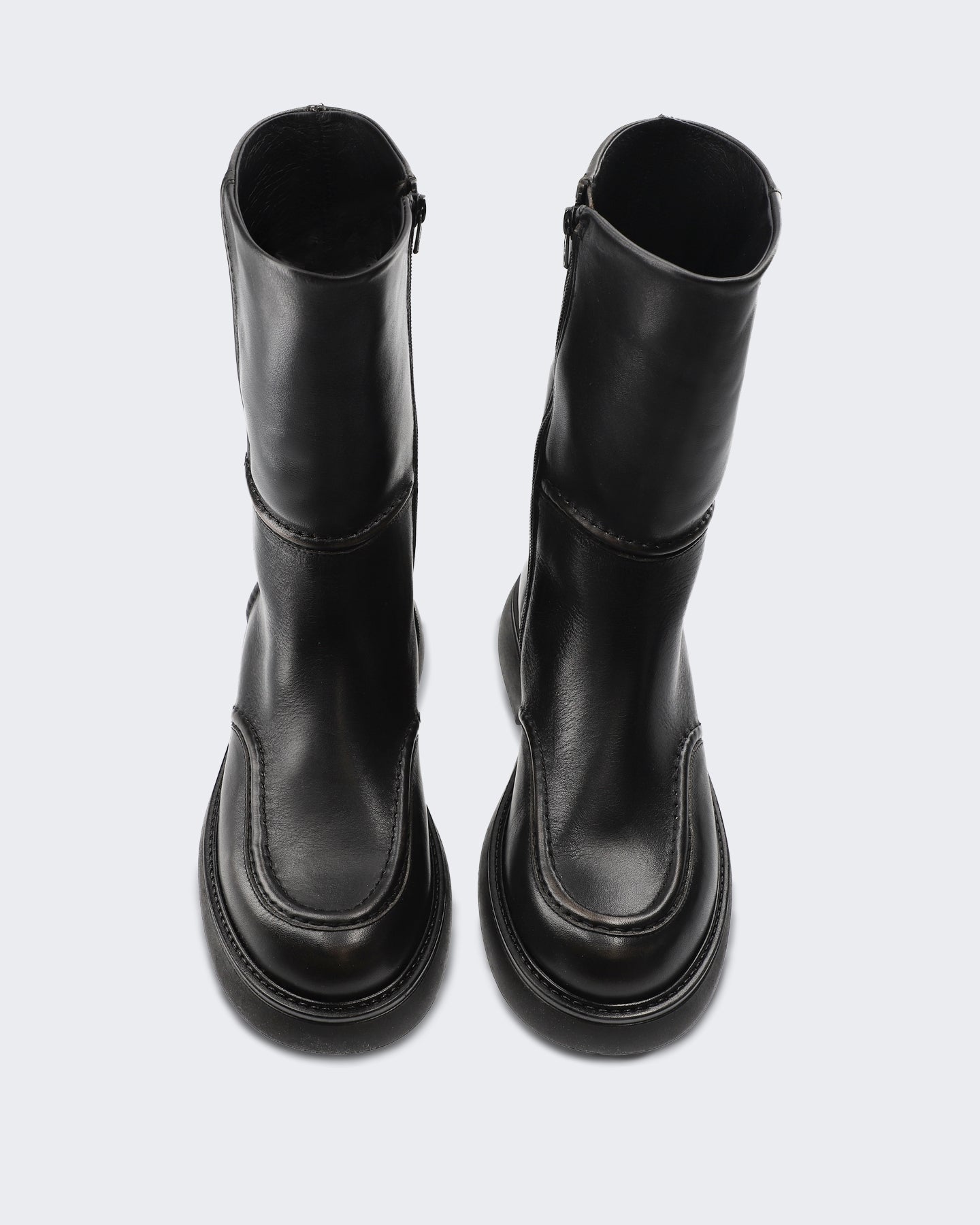 Copenhagen Studios Dames Vintage leren schoen in zwart - Eleganza.nl
