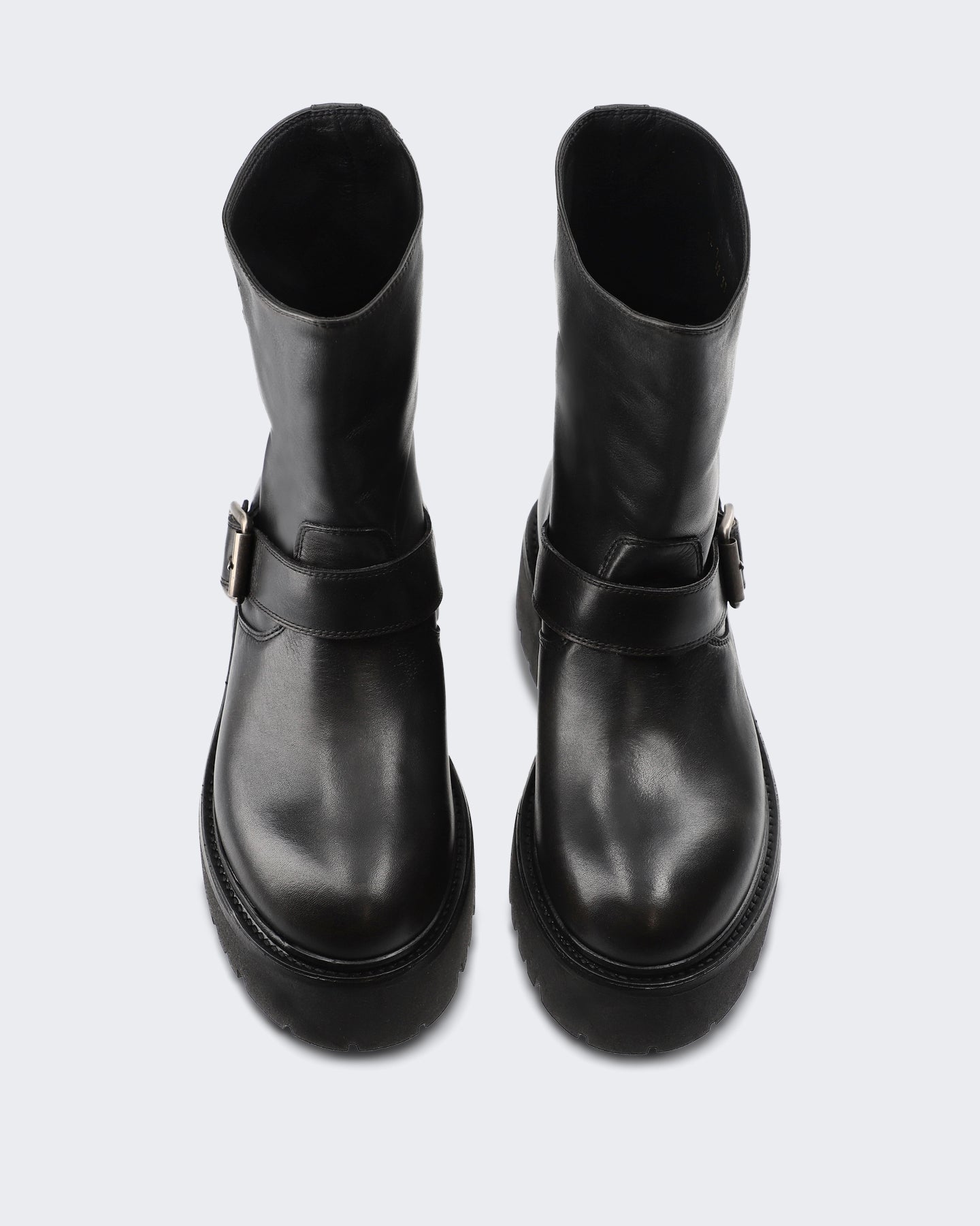Copenhagen Studios Dames Vintage leren schoen met strakke afwerking Zwart - Eleganza.nl