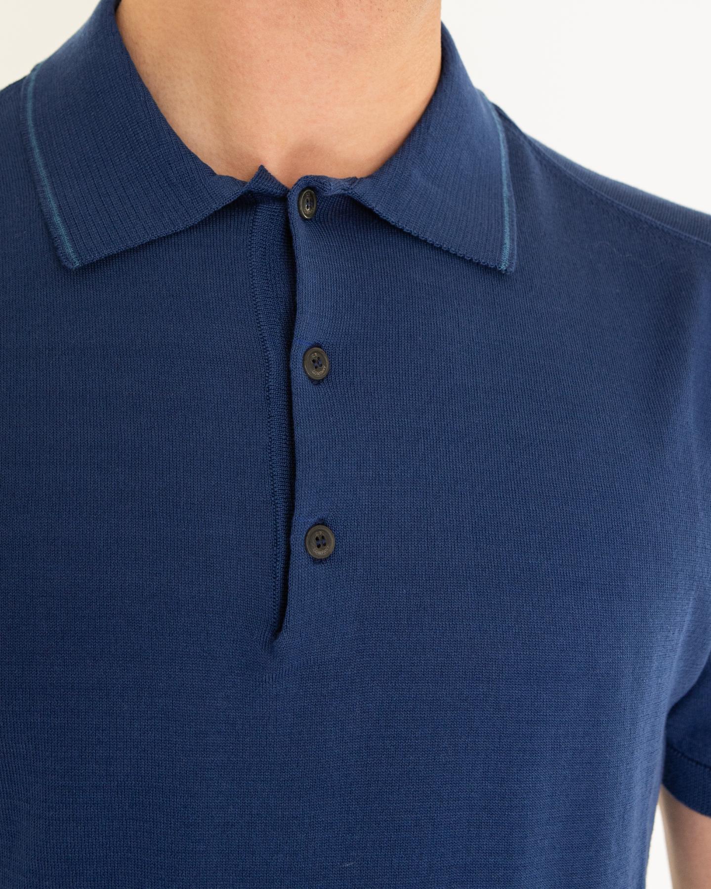 C.P.Company Heren Polo Collar Knit Blauw - Eleganza.nl