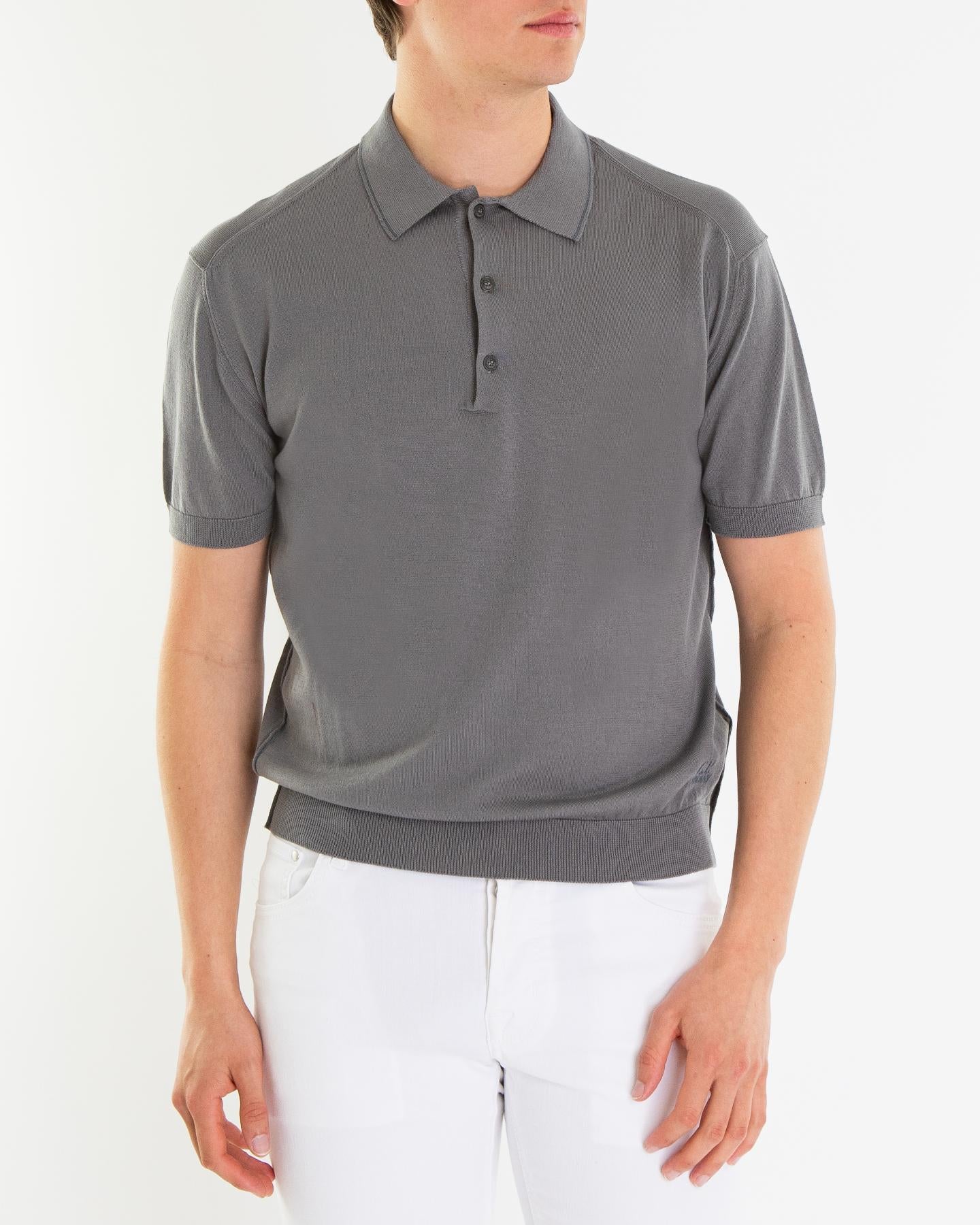 C.P.Company Heren Polo Collar Knit Grijs - Eleganza.nl