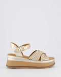 Women's Braided Strap Sandal Metallic