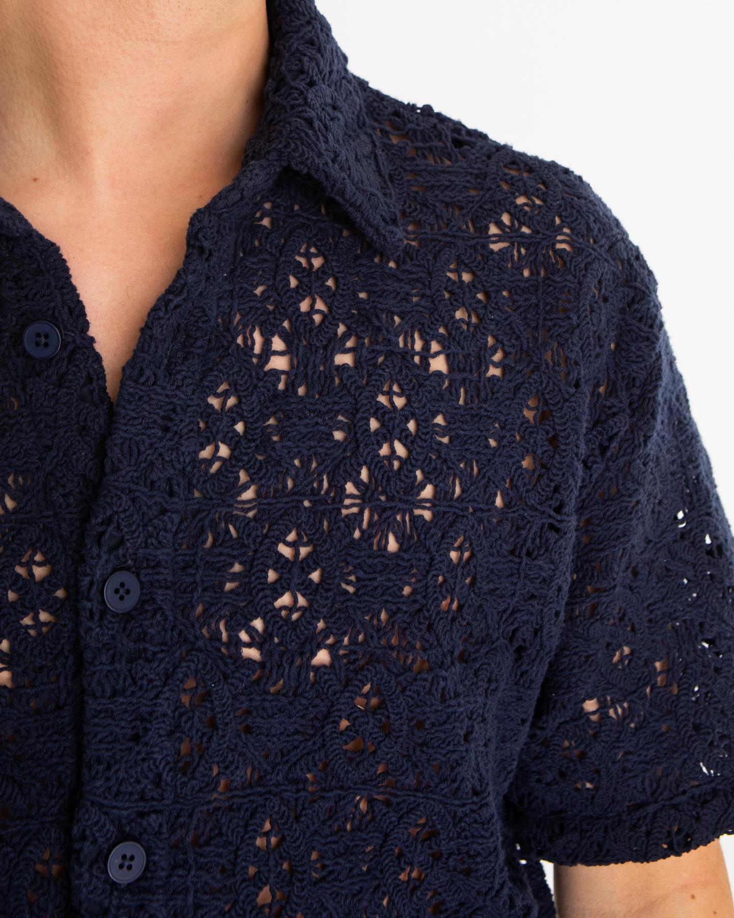 Daily Paper Heren Lace Shield Shirt Blauw - Eleganza.nl