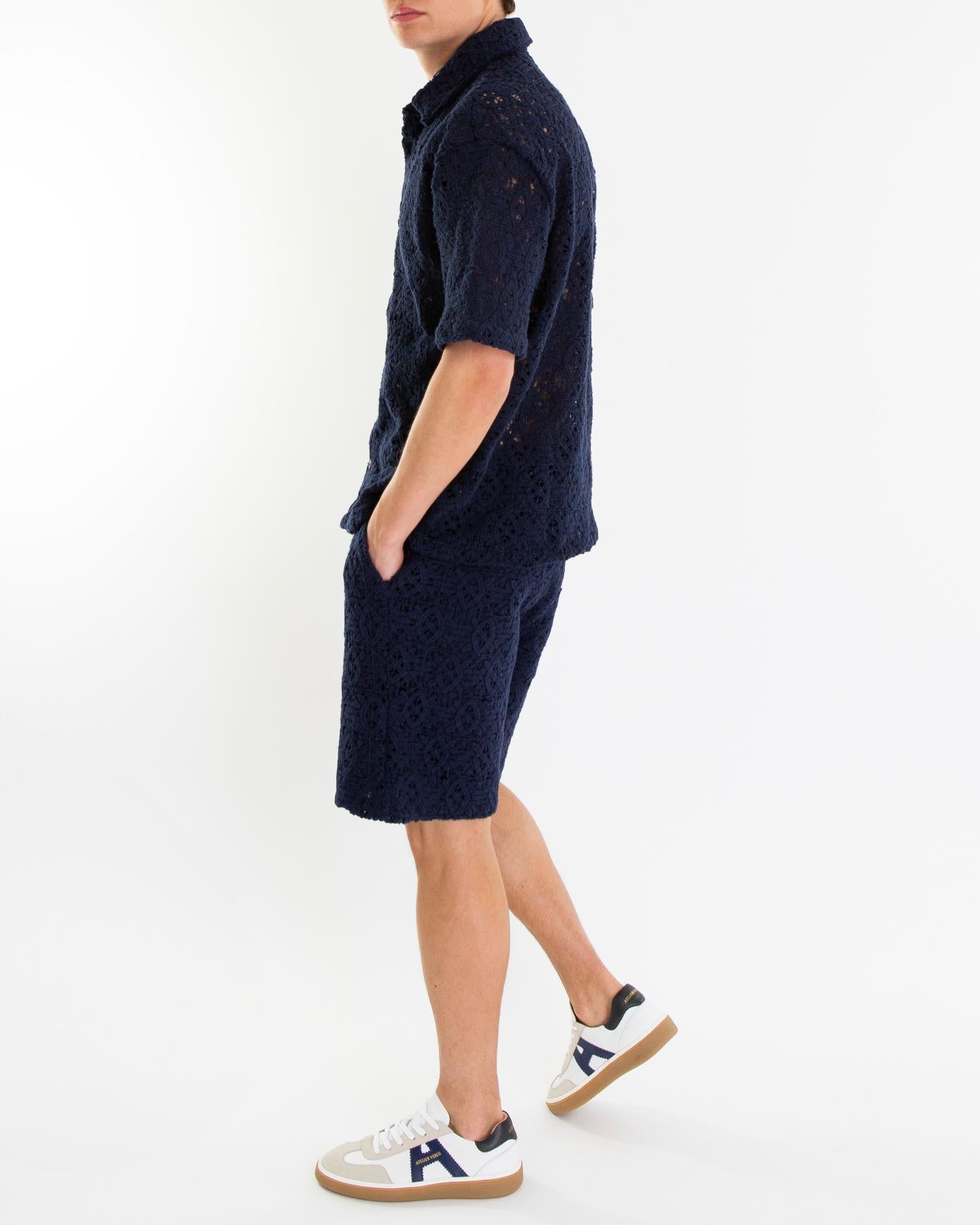 Daily Paper Heren Lace Shield Shirt Blauw - Eleganza.nl
