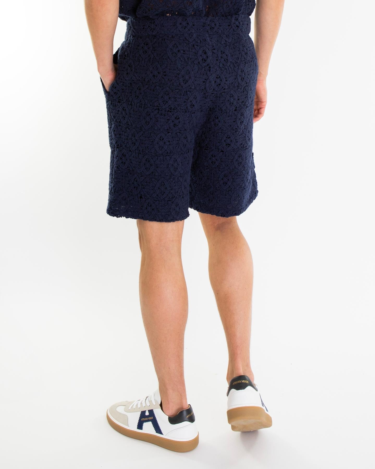 Daily Paper Heren Lace Shield Short Blauw - Eleganza.nl