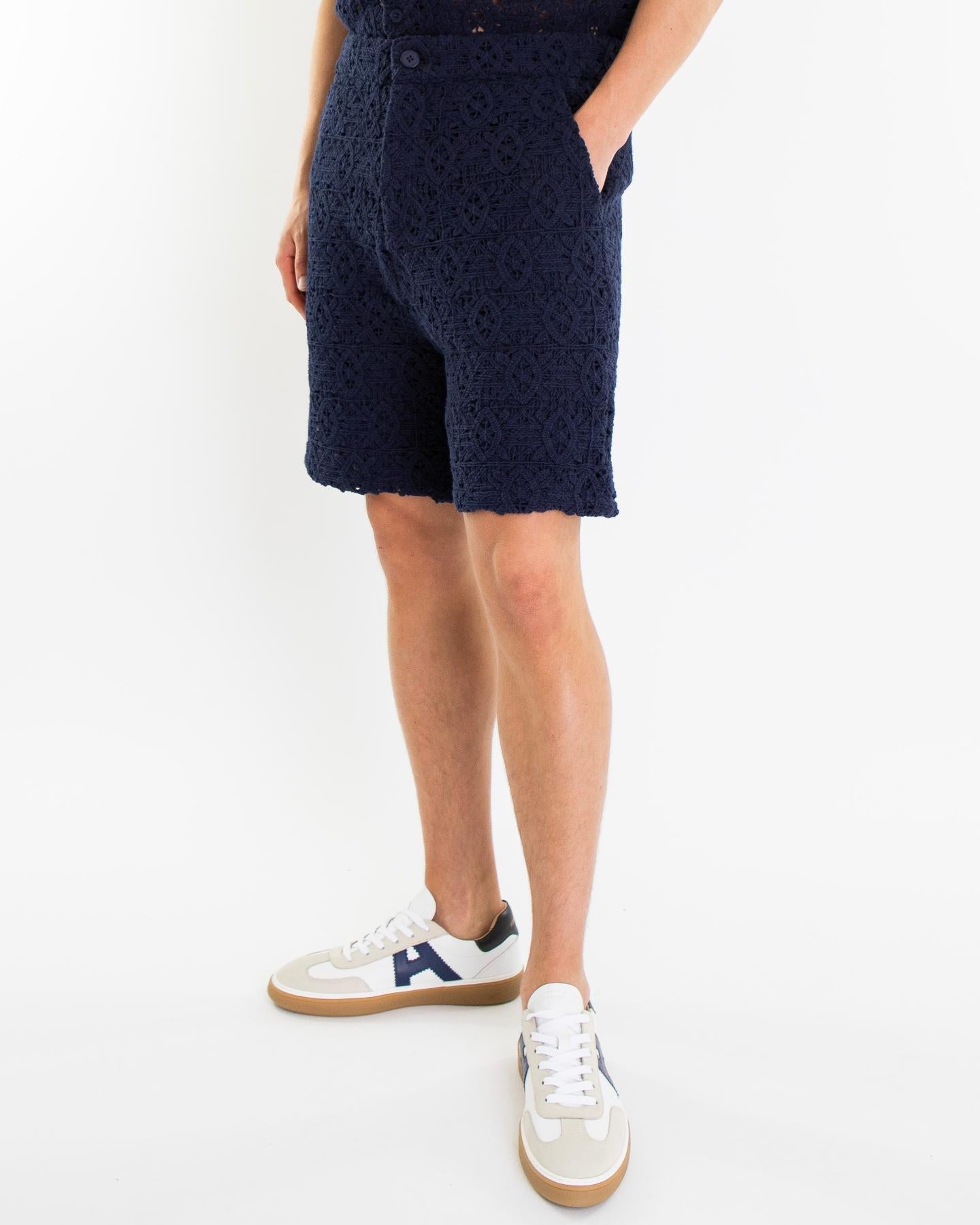 Daily Paper Heren Lace Shield Short Blauw - Eleganza.nl