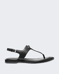 Women's Flat Sandal with Ankle Strap Black — huidige kleur