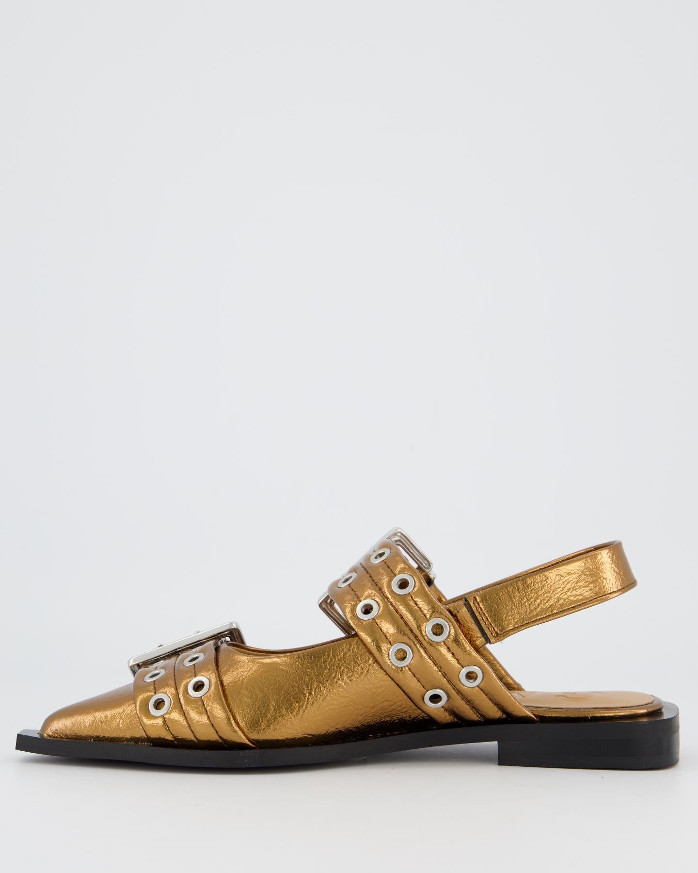 Women's Chunky Buckle Ballerina Bronze