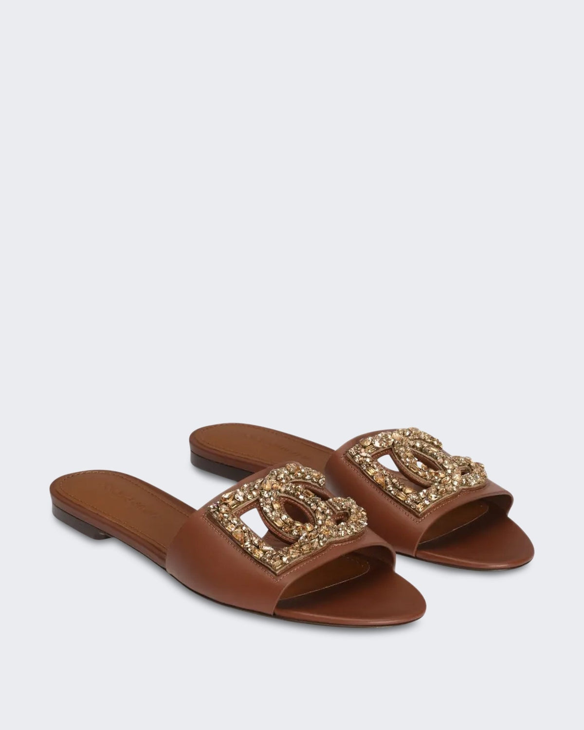 Dolce&Gabbana Dames Platte slippers Bruin - Eleganza.nl