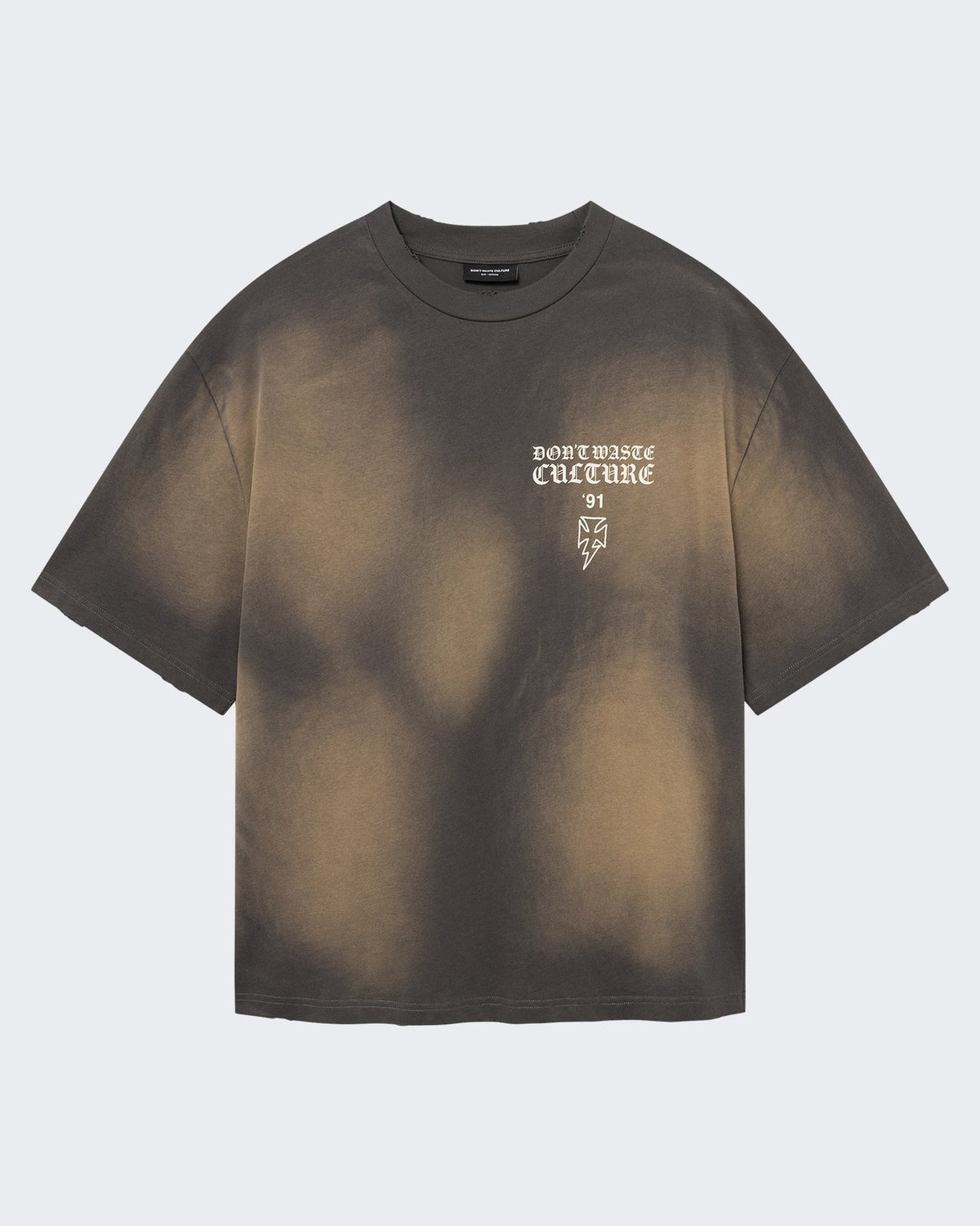 Don't Waste Culture Heren T-shirt met verwassen grijs effect - Eleganza.nl