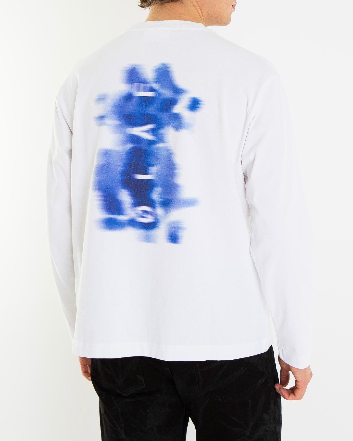 Heren Ink Stain Longsleeve Shirt Wit