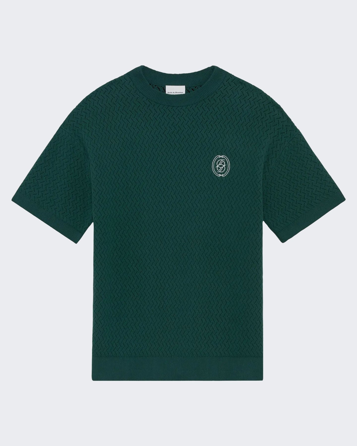 Drole De Monsieur Heren D Mirror Openwork Knit T-Shirt Groen - Eleganza.nl
