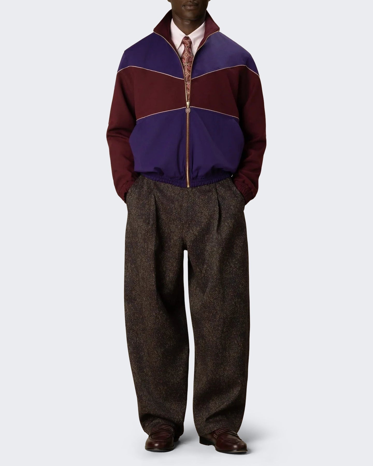 Drole De Monsieur Heren Trackjack twill two tone Paars - Eleganza.nl