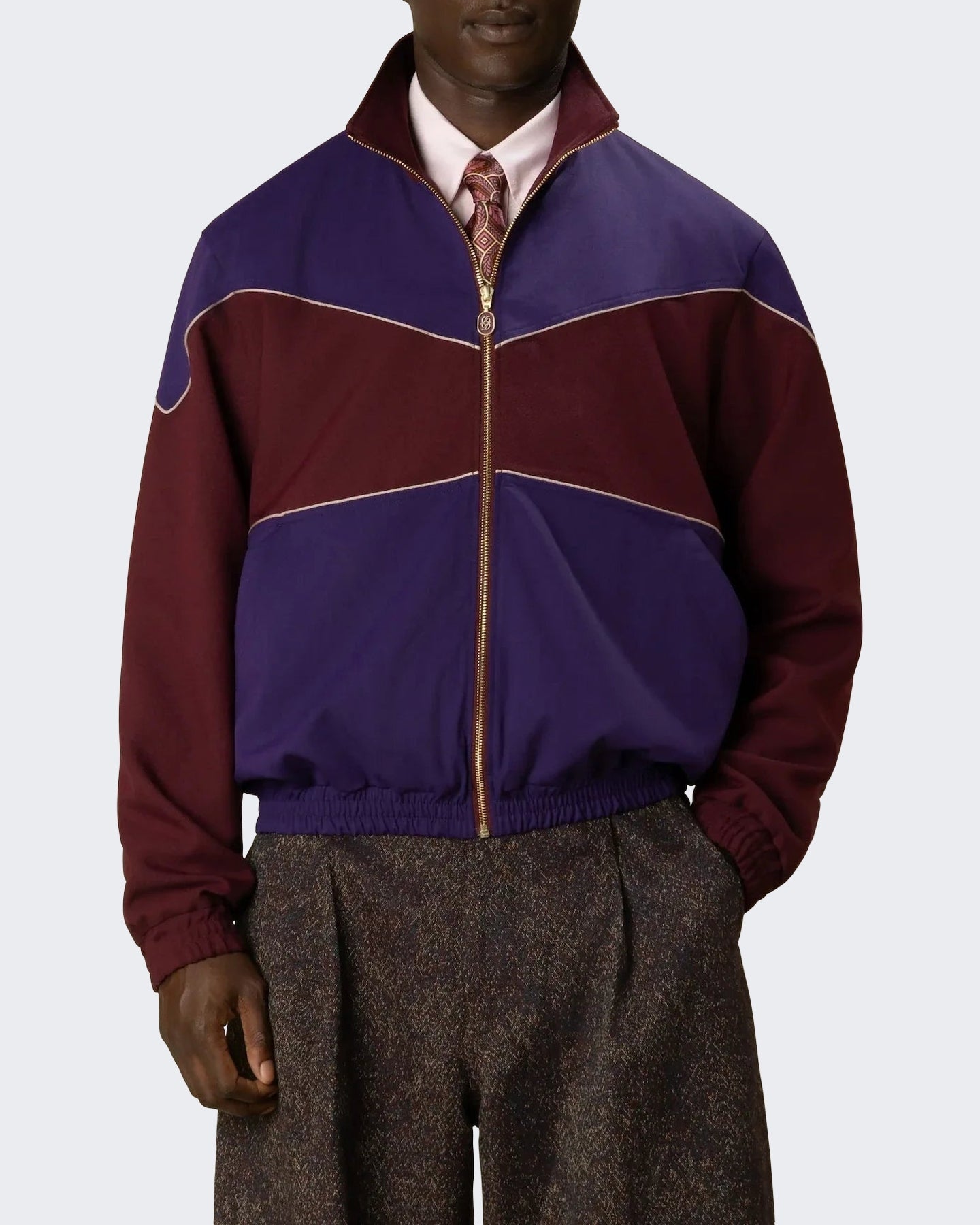 Drole De Monsieur Heren Trackjack twill two tone Paars - Eleganza.nl