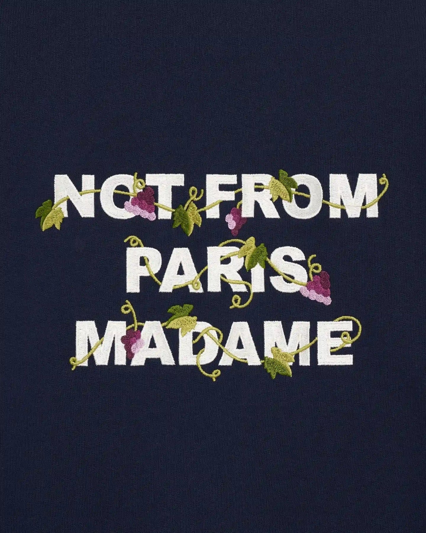 Drole De Monsieur Heren Vine Embroidered Slogan Sweatshirt Blauw - Eleganza.nl