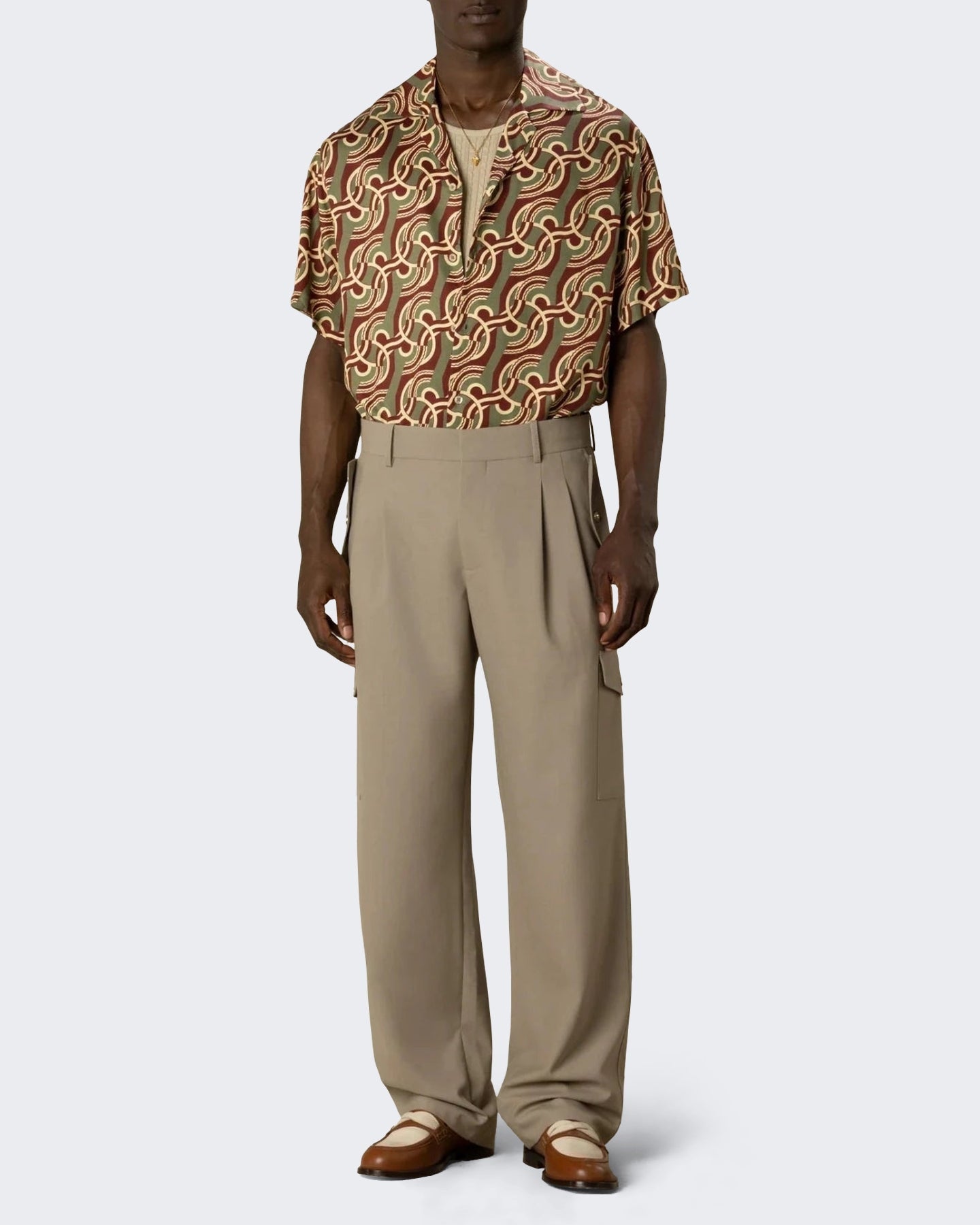 Drole De Monsieur Heren Viscose Chain Link Monogram Shirt Zwart - Eleganza.nl
