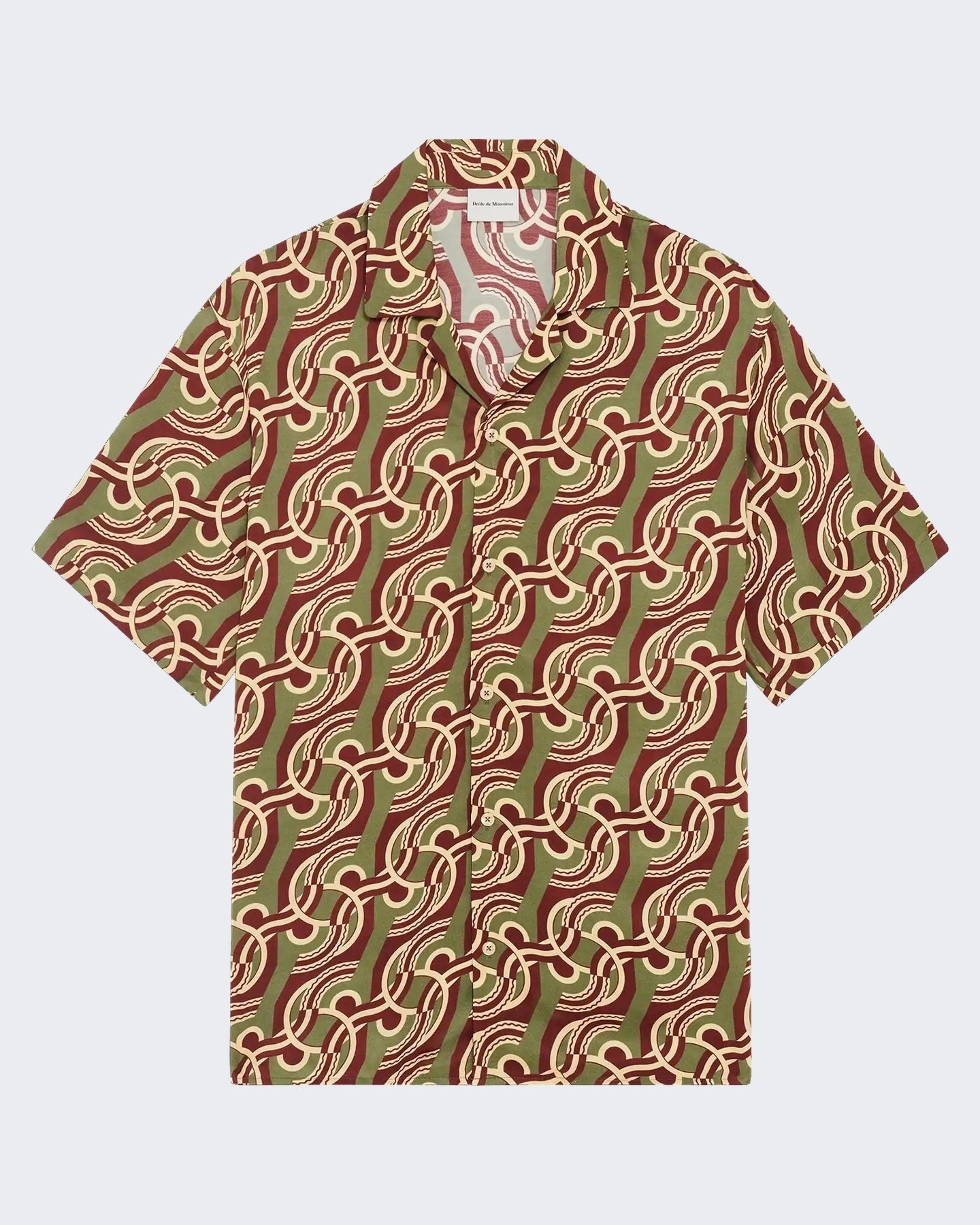 Drole De Monsieur Heren Viscose Chain Link Monogram Shirt Zwart - Eleganza.nl