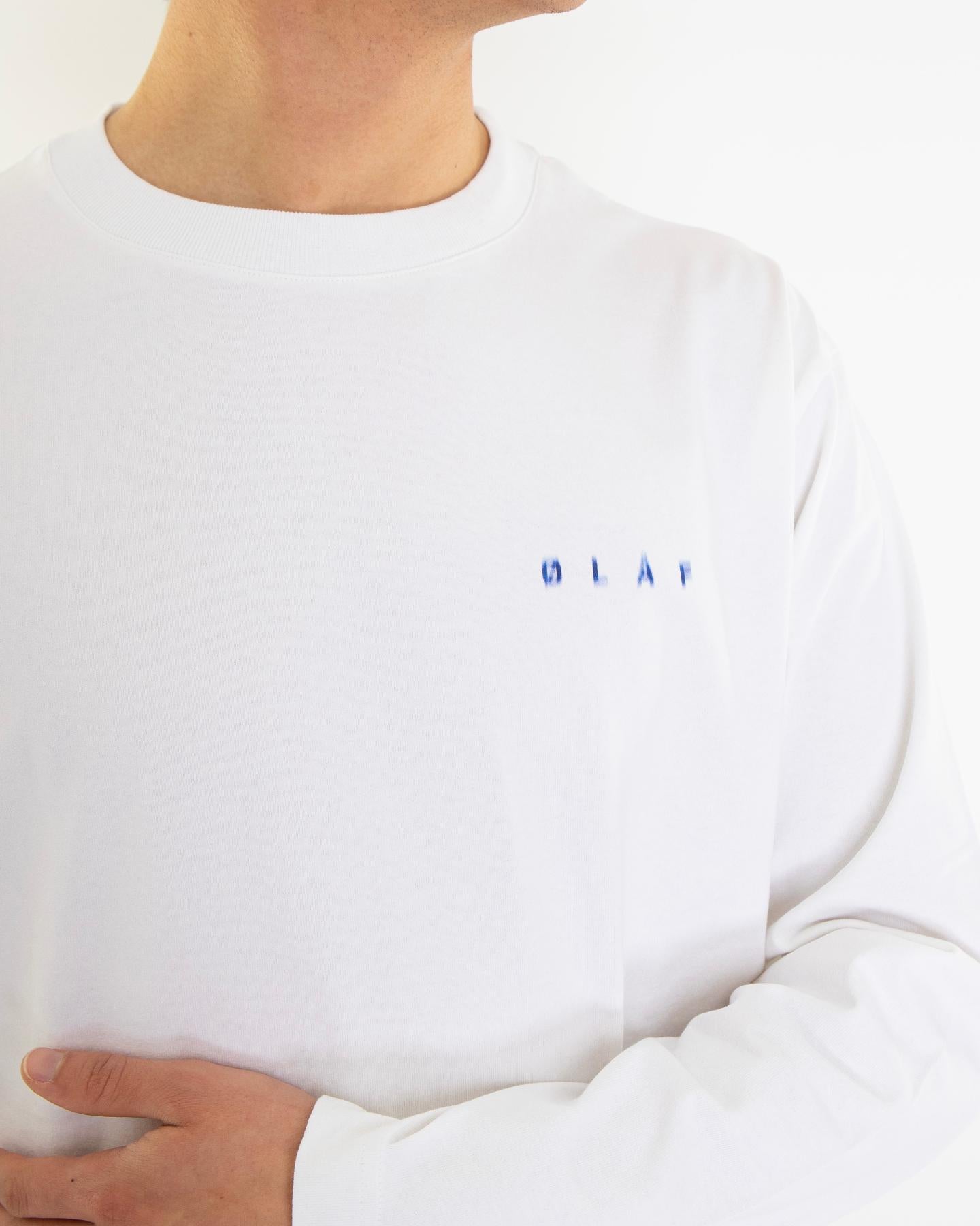 Heren Ink Stain Longsleeve Shirt Wit