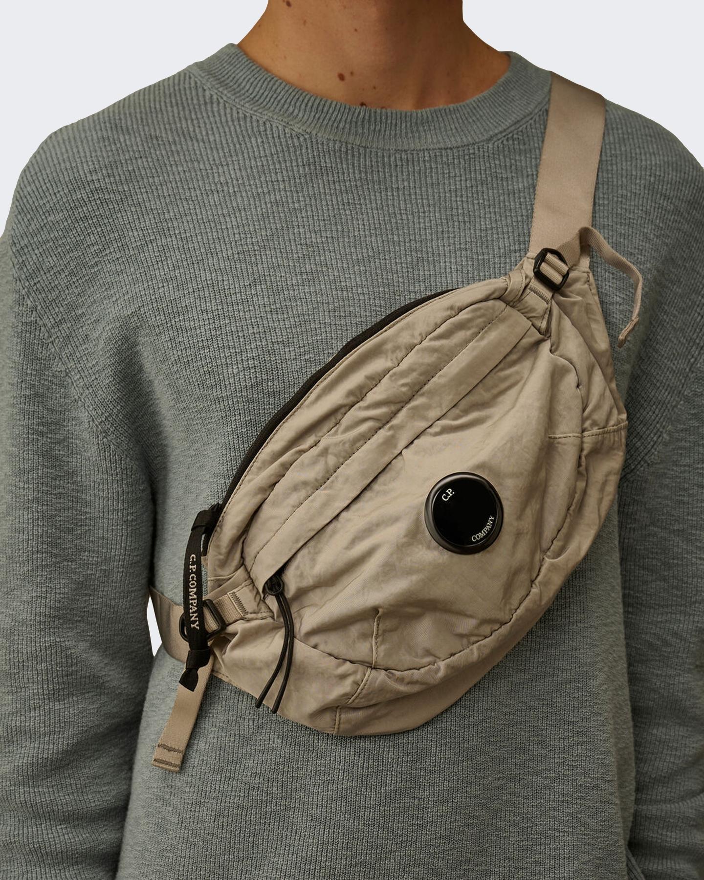 Heren Waist Lens Bag Grijs/Beige