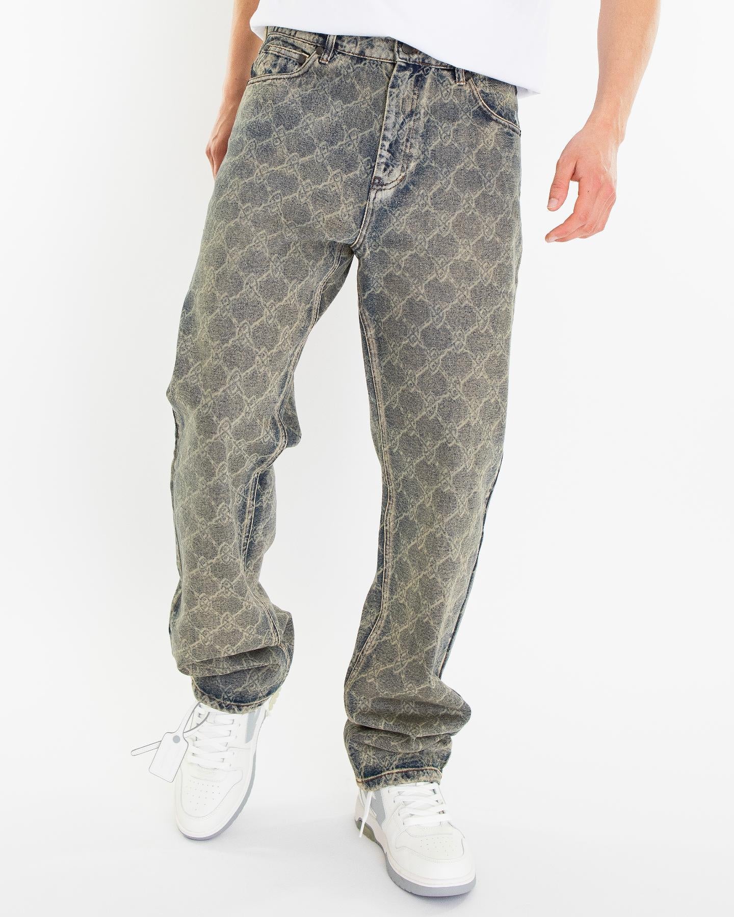 Heren ShieldLaser Washed Jeans Blauw