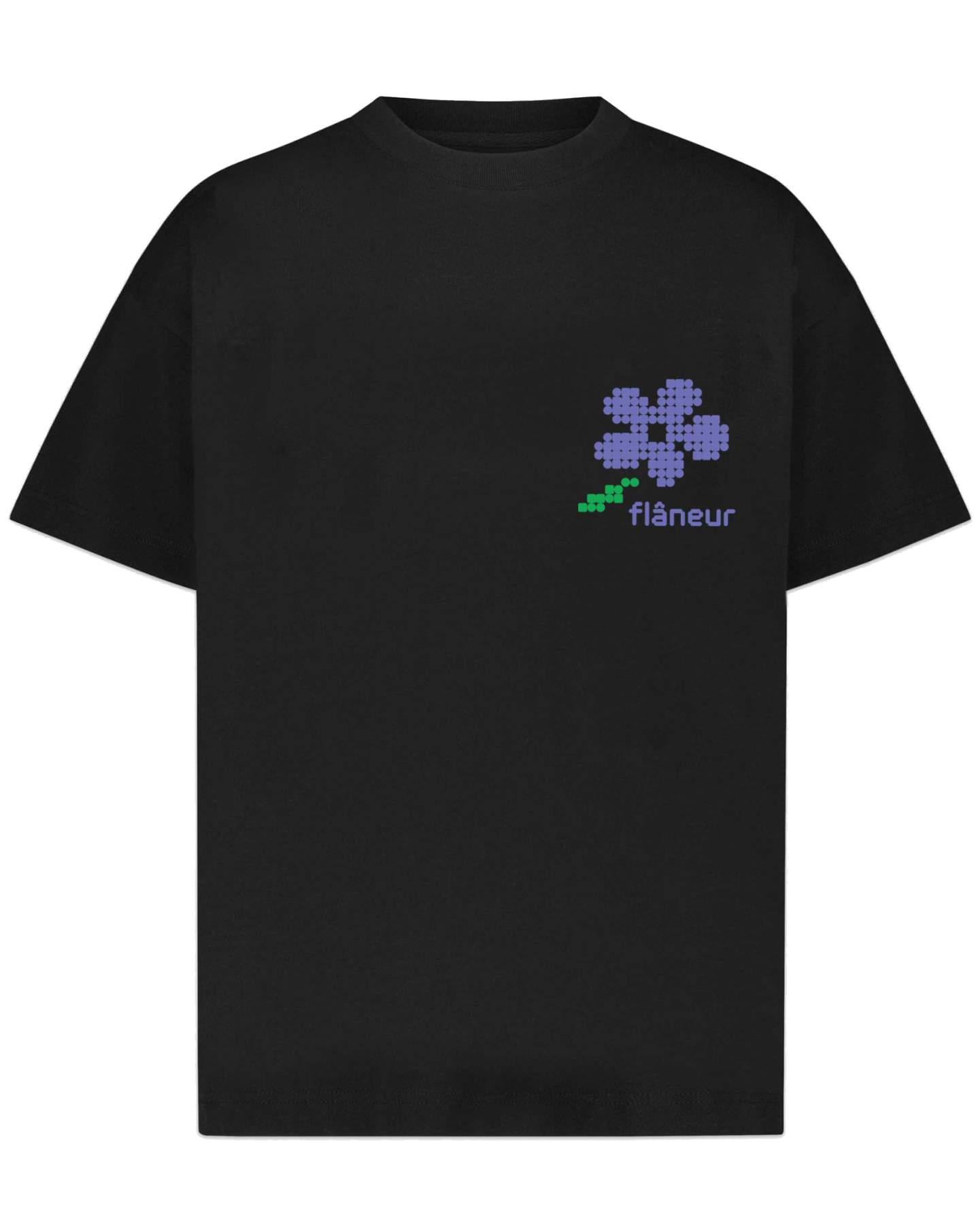 Heren Pixel Flower T-Shirt Zwart