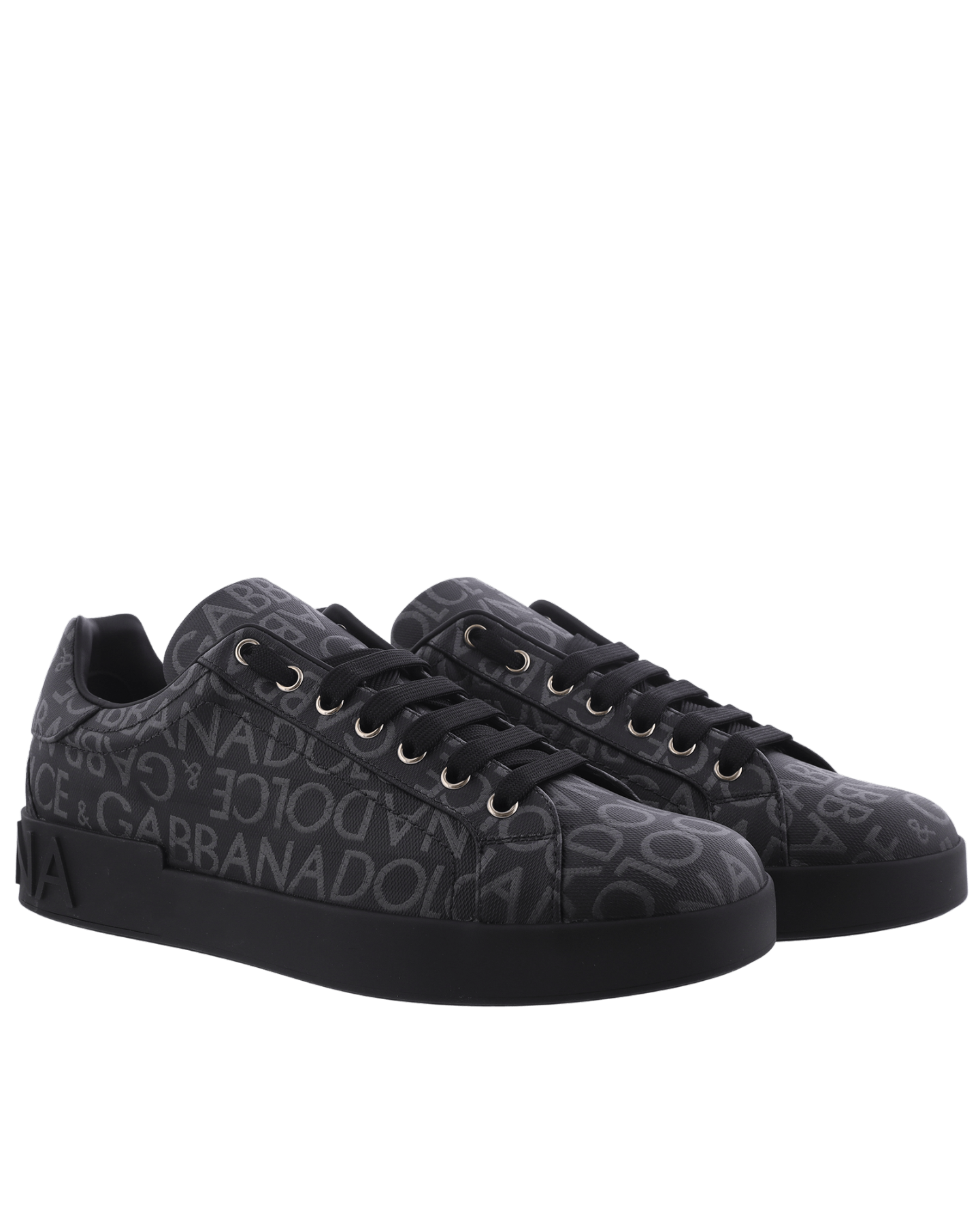 Dolce&Gabbana Heren Coated Portofino Sneakers Zwar – foto 4
