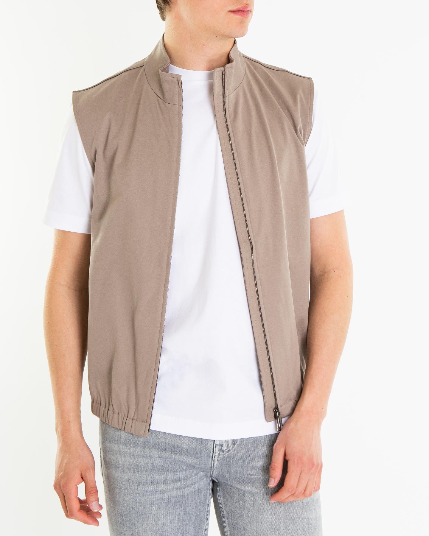 Heren Supima Bodywarmer Grijs/Beige